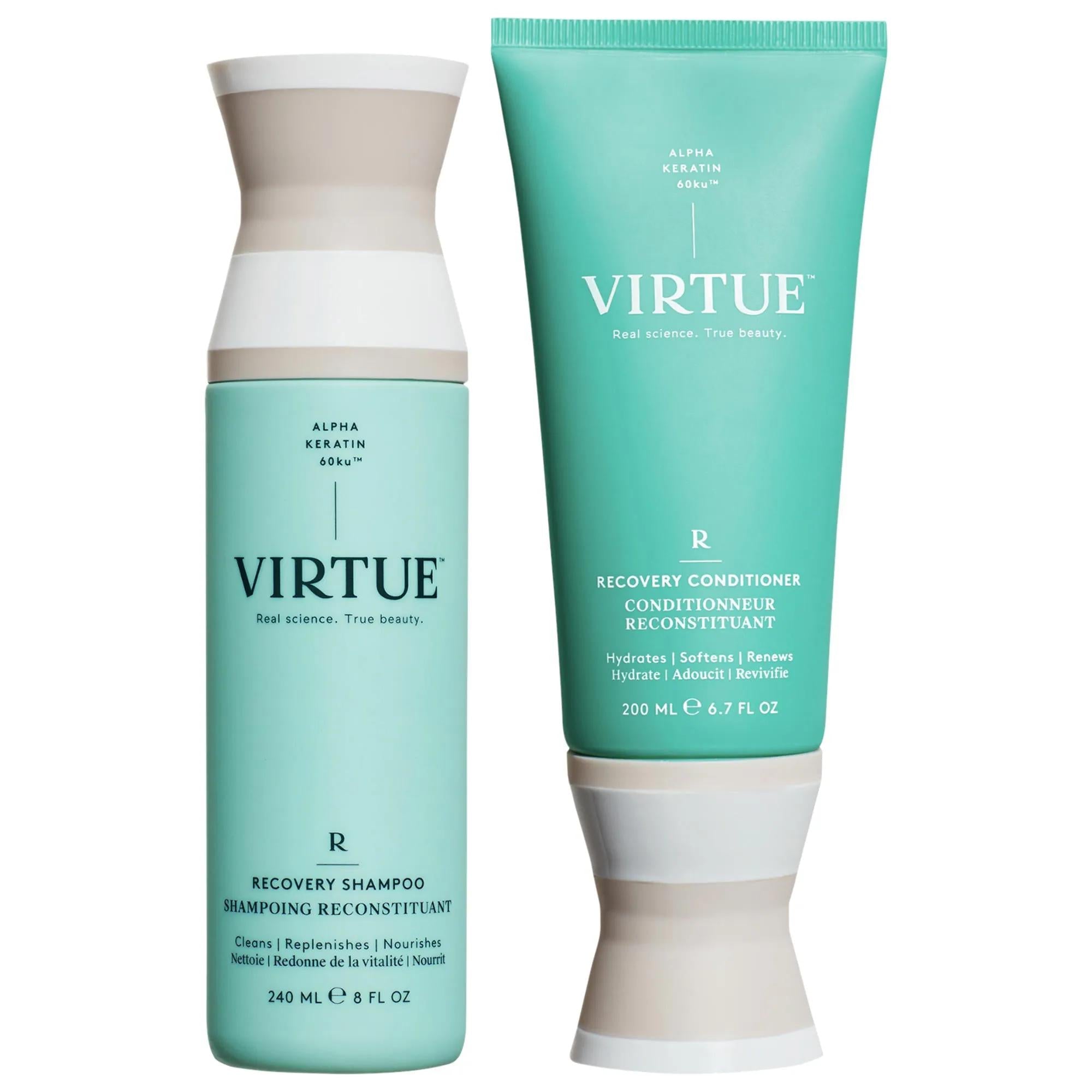 Virtue Hydrating Recovery Shampoo & Conditioner Set: Repair Dry, Damaged & Colored Hair for Softness, Shine & Manageability