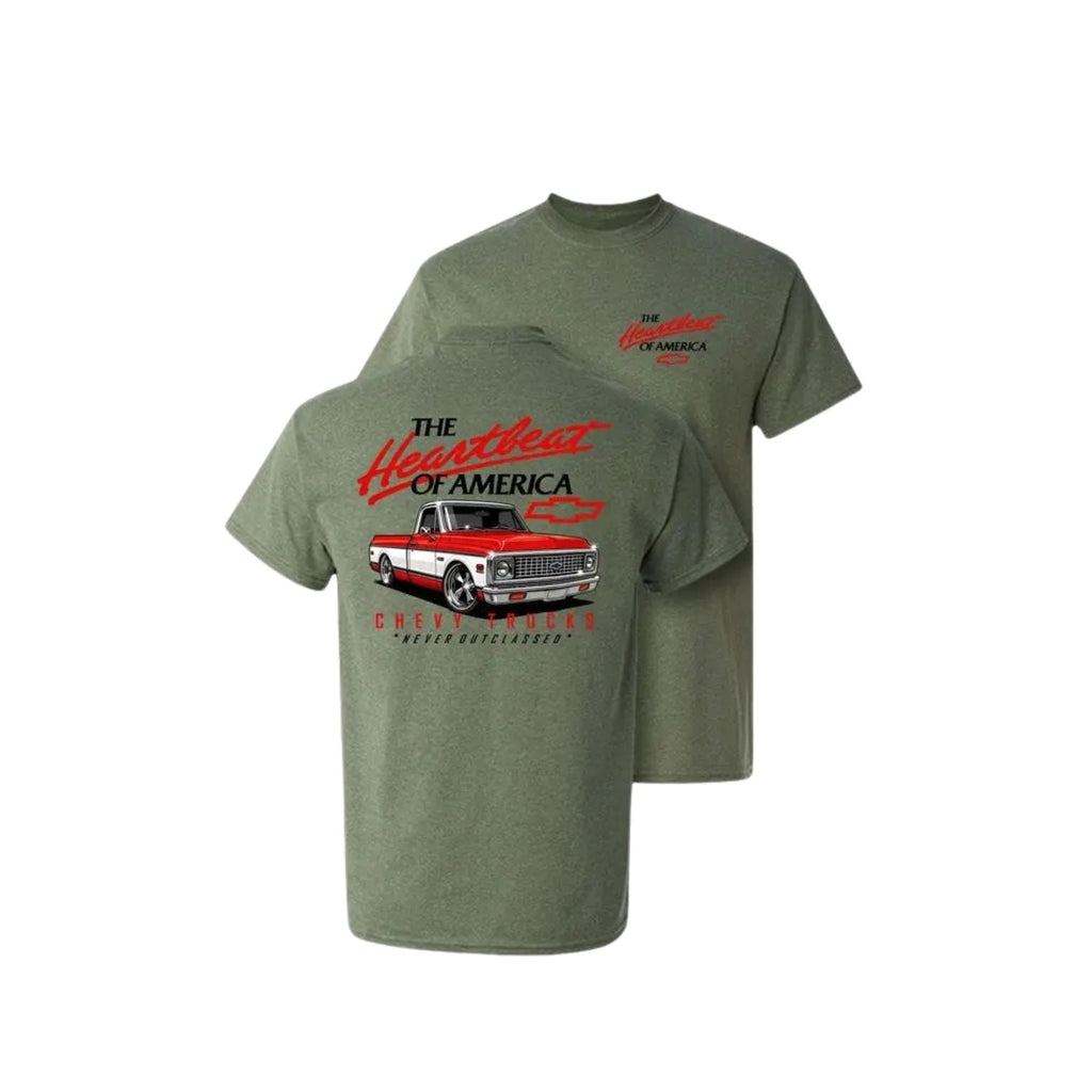 Pasimax Vintage "Never Outclassed" Chevy T-Shirt — lifestyle context