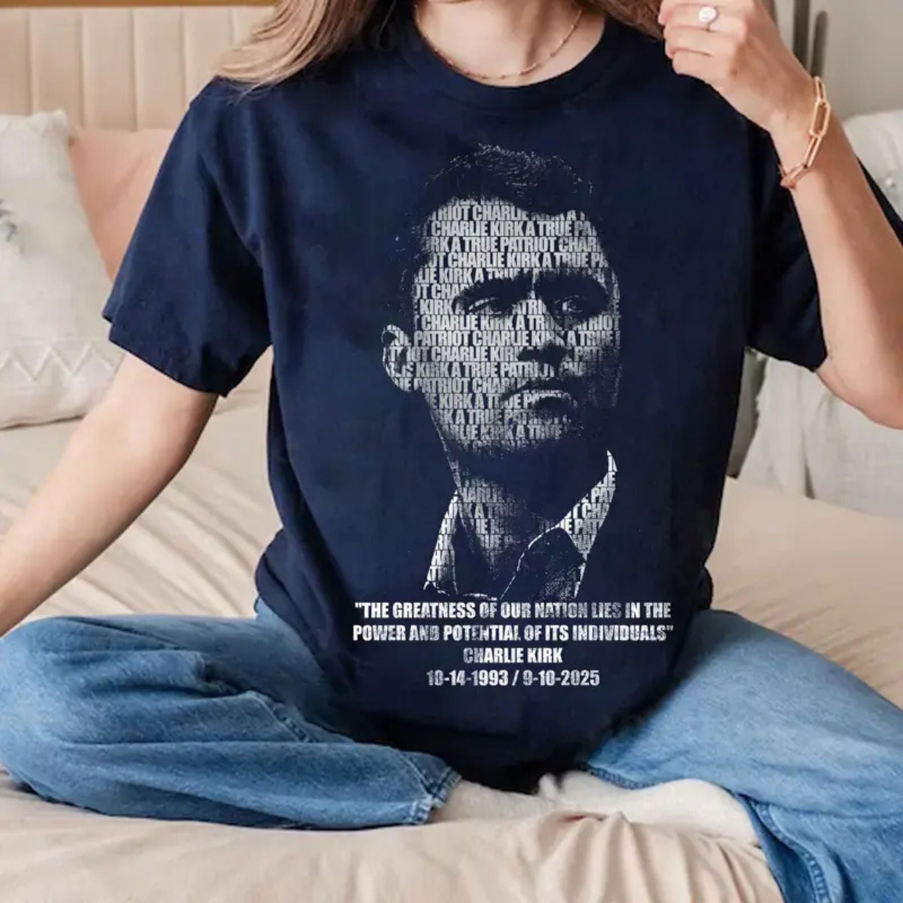 Pasimax "Pray for Charlie Kirk" T-Shirt — lifestyle context
