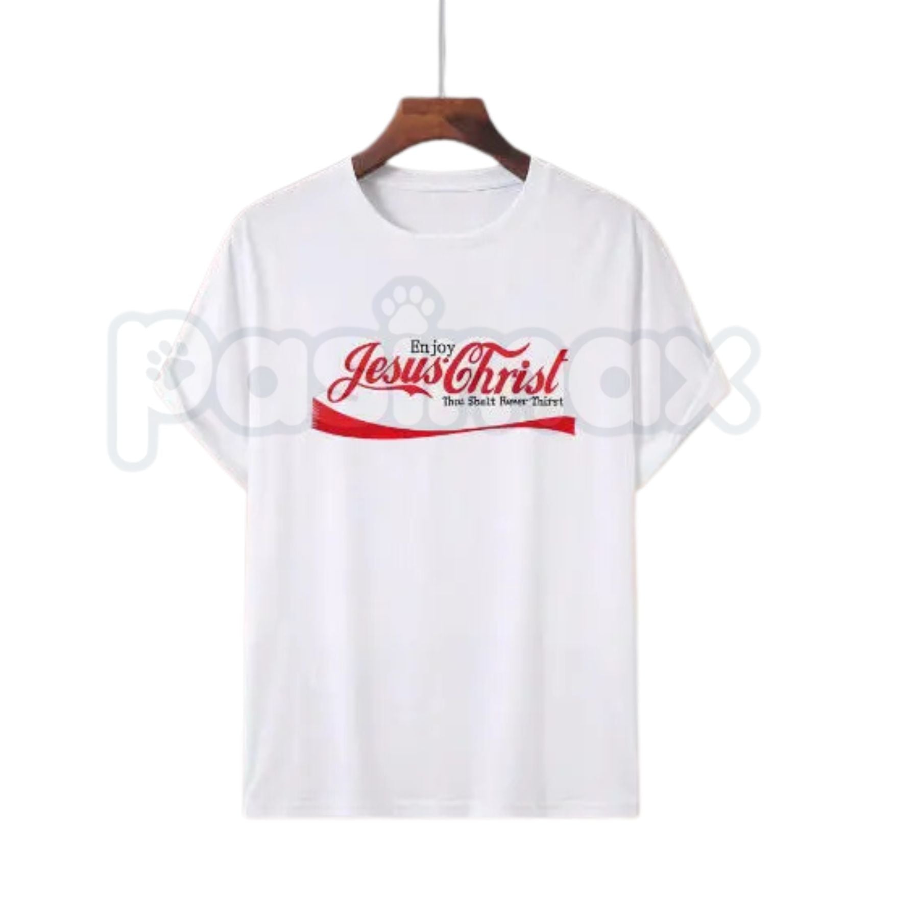 "Enjoy Jesus" Vintage Soda Script T-Shirt – Classic Retro Pop Graphic Tee, Remastered Heavy Cotton Faith-Based Top, Soft Lived-In Spiritual Conversation Starter Shirt, Made in USA