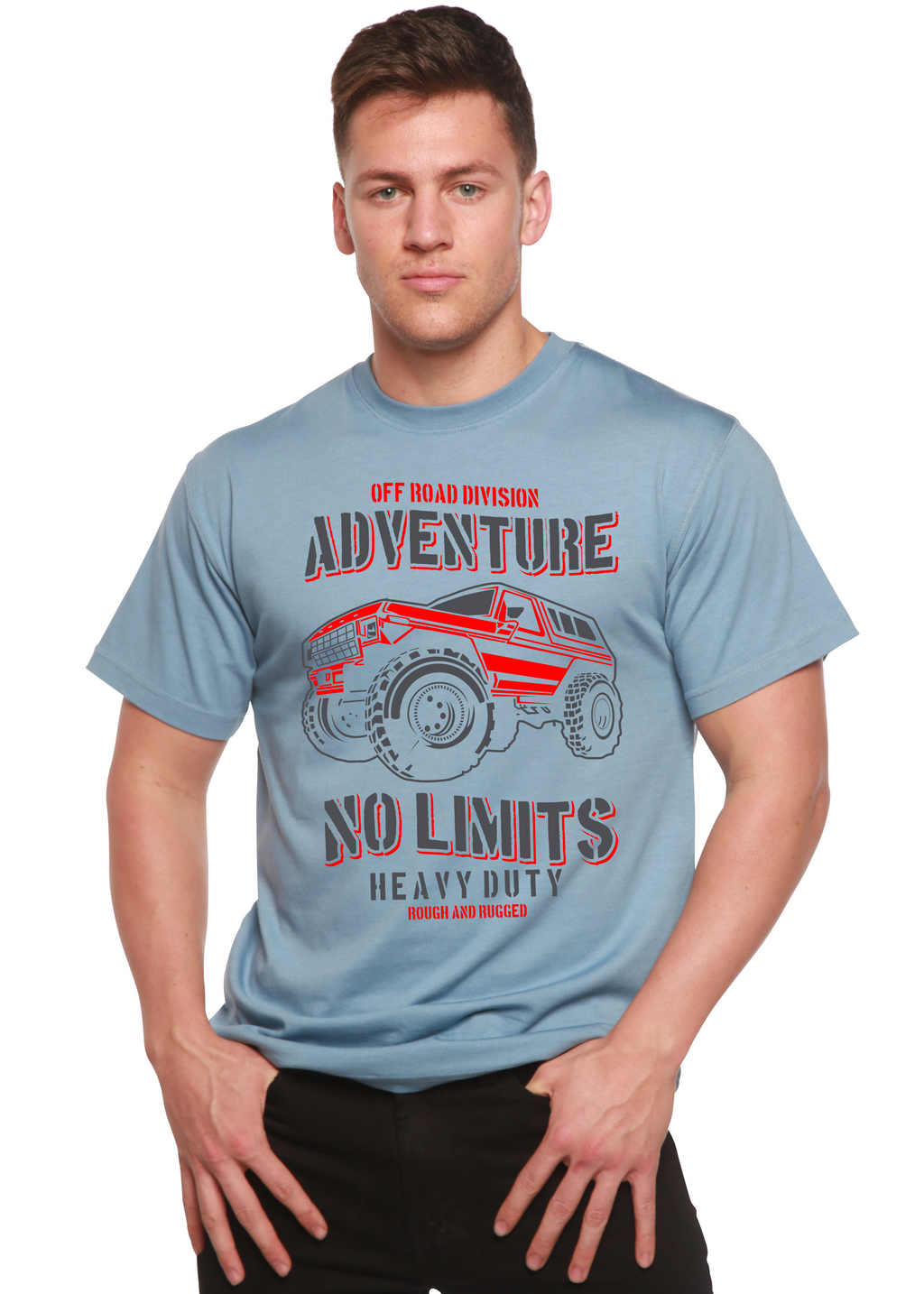 Spun Bamboo No Limits Spun Bamboo® Men's Bamboo Viscose/Organic Cotton Short Sleeve Graphic T-Shirt — back view