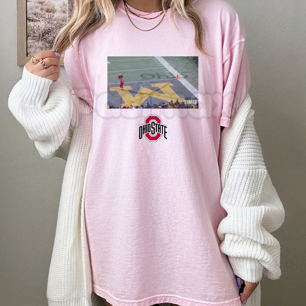 Pasimax Buckeye Ohio Snow T-Shirt - Ohio State Buckeyes Winter Fan Tee, Midwest Cold Weather Apparel, OSU Seasonal Graphic Sh