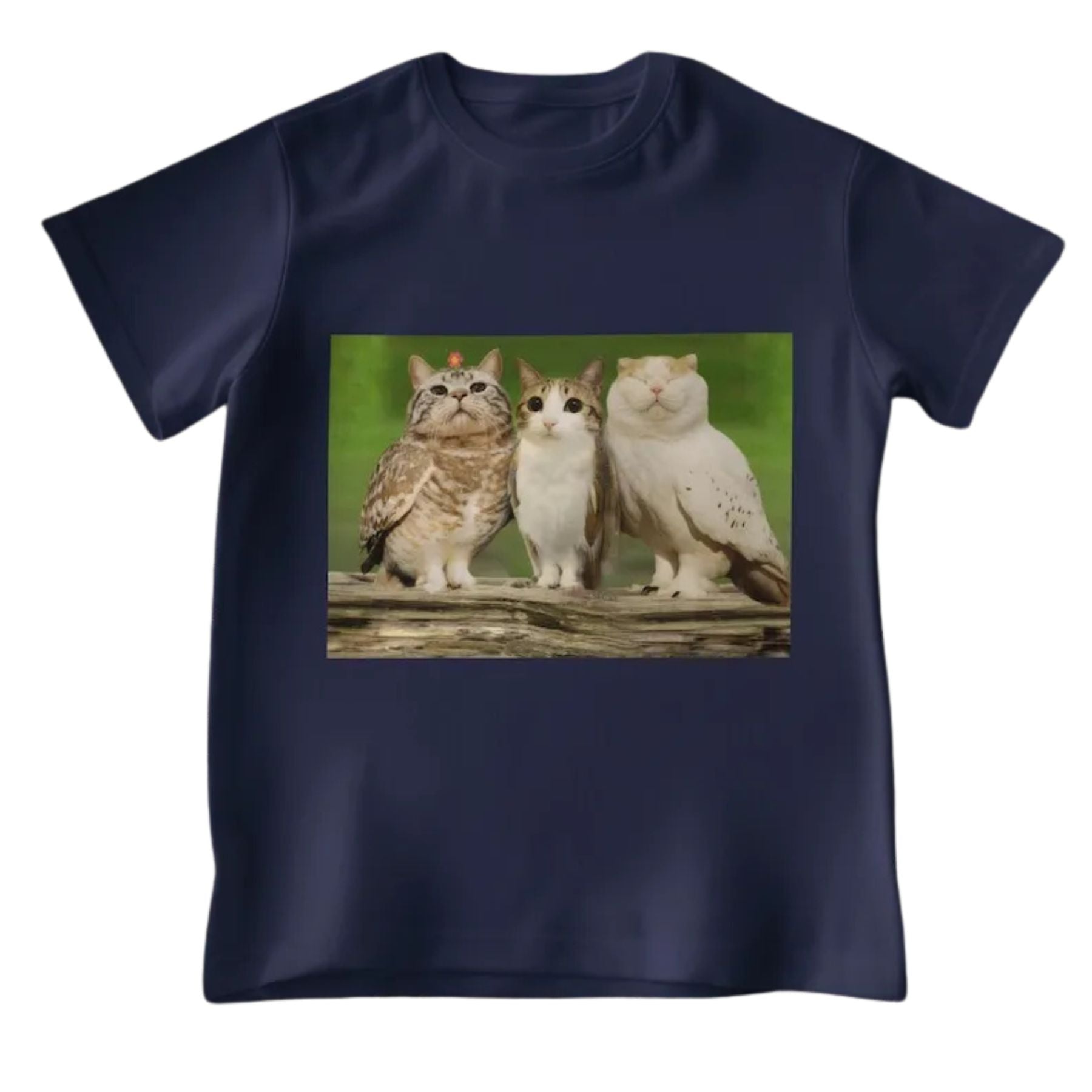Pasimax "Meowl with Family" Meme T-shirt — lifestyle context