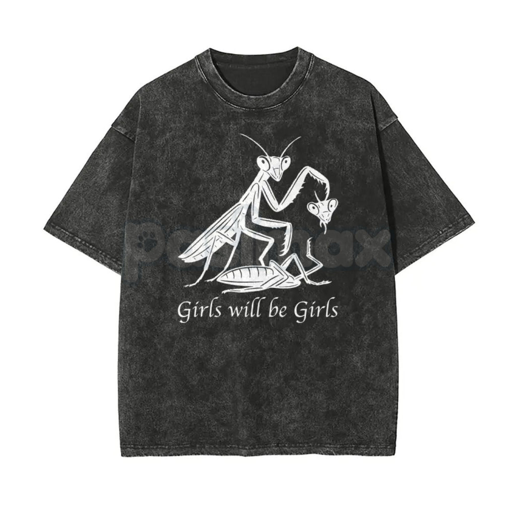 Pasimax Girls Will Be Girls Oversize Unisex Washed T-Shirt – Trendy Aesthetic Graphic Streetwear Tee — lifestyle context