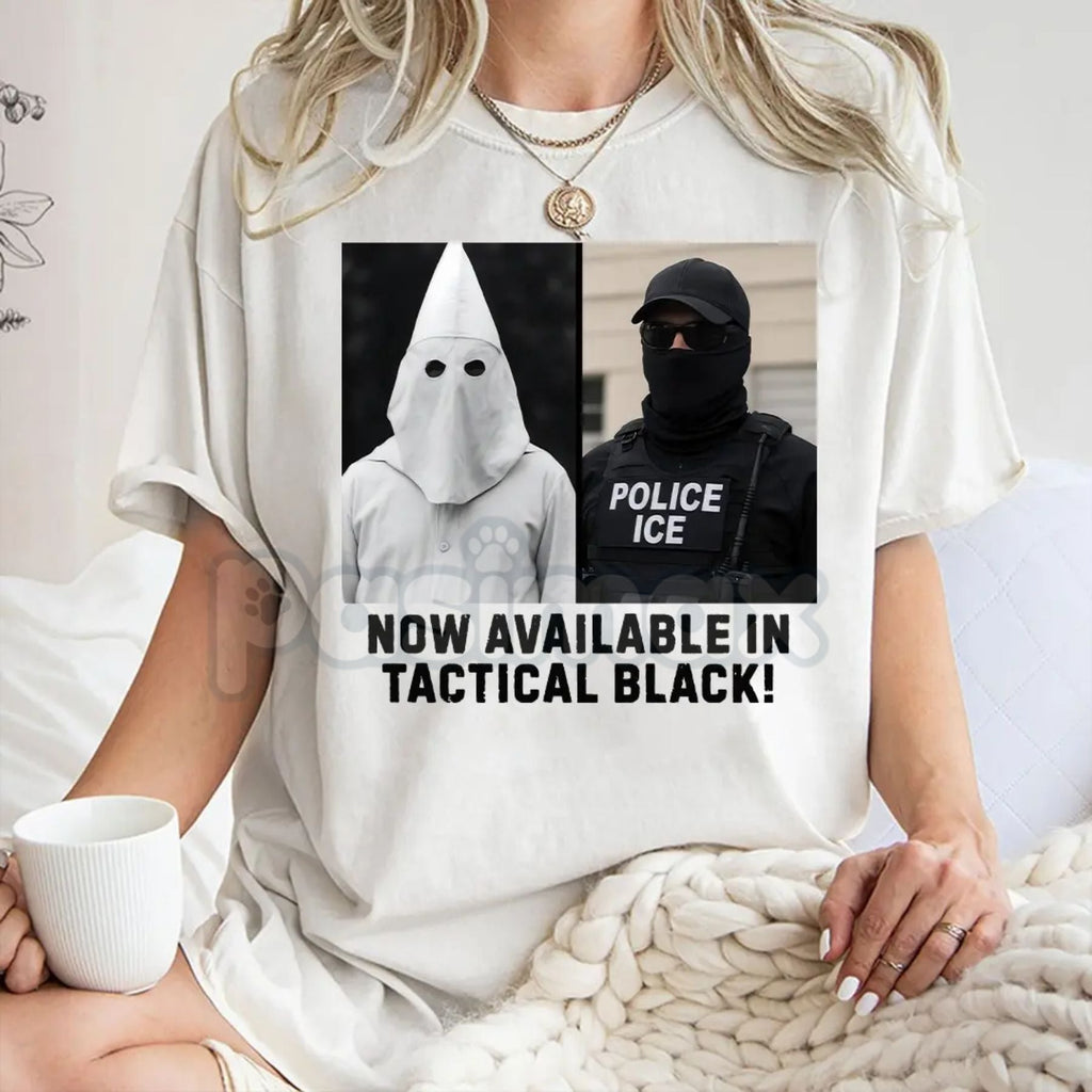 Pasimax Anti ICE "Tactical Black" Activist T-Shirt - Stealth Immigrant Rights Protest Tee, Heavyweight Abolish ICE Streetwear