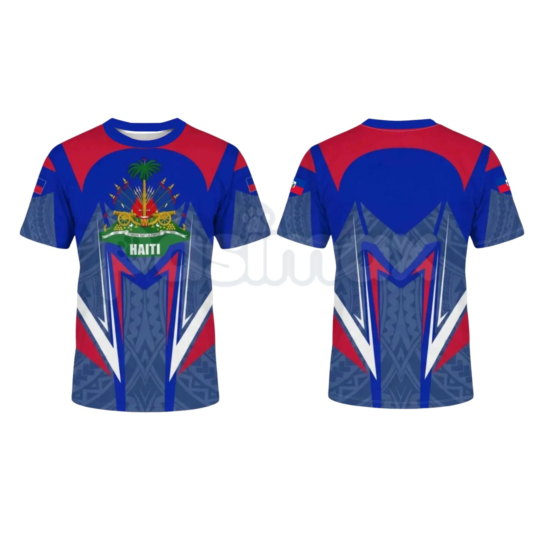 Men's Haiti Football Jersey – Comfortable Ethnic Pattern Sports Shirt, Haitian Pride Fan Apparel