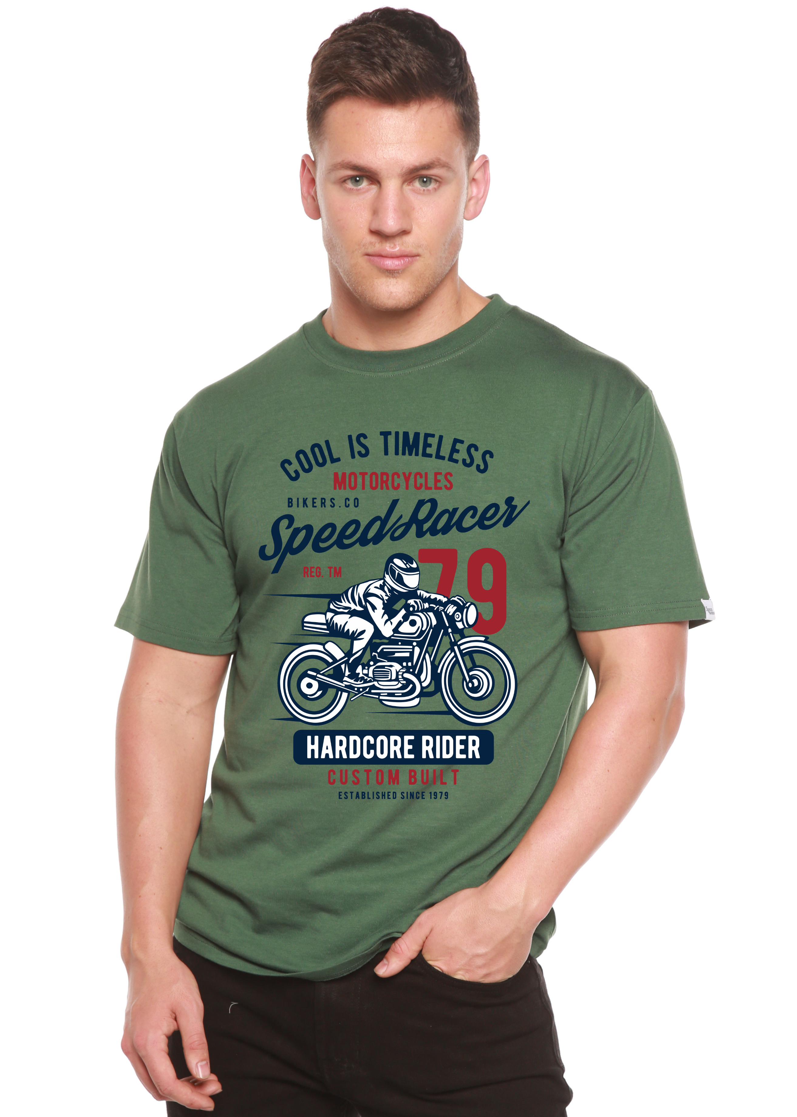 Spun Bamboo Speed Racer Spun Bamboo® Men's Bamboo Viscose/Organic Cotton Short Sleeve Graphic T-Shirt — alternative angle