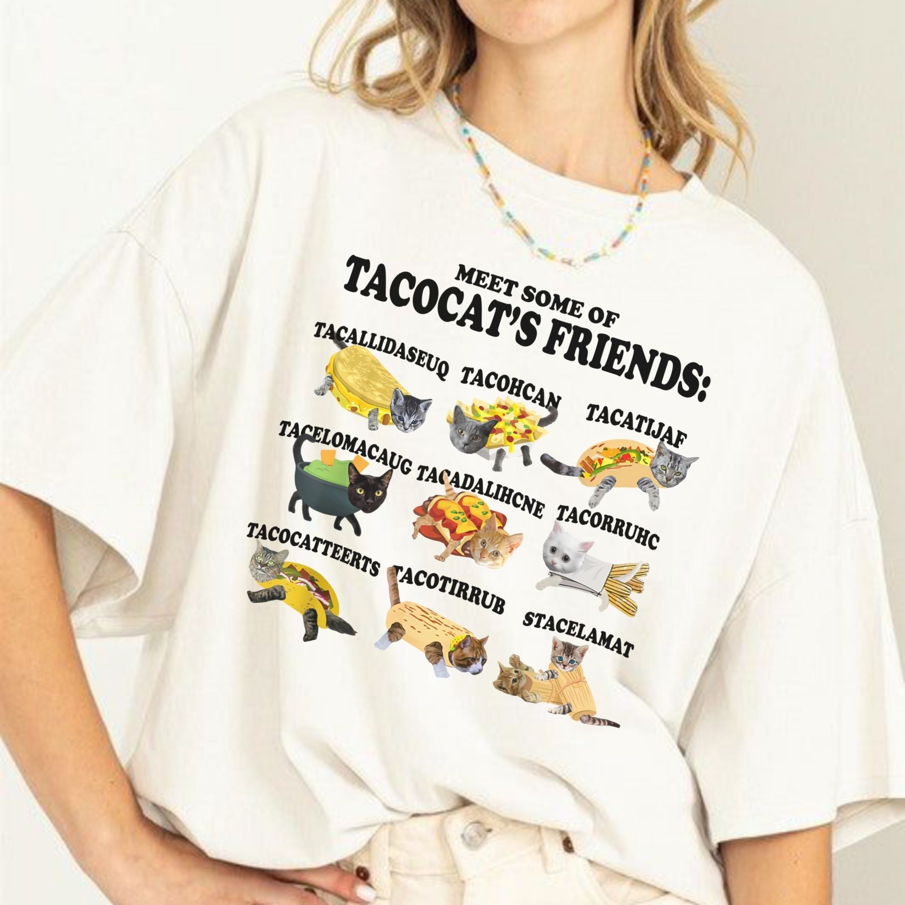 Pasimax Tacocat and Friends T-Shirt — lifestyle context