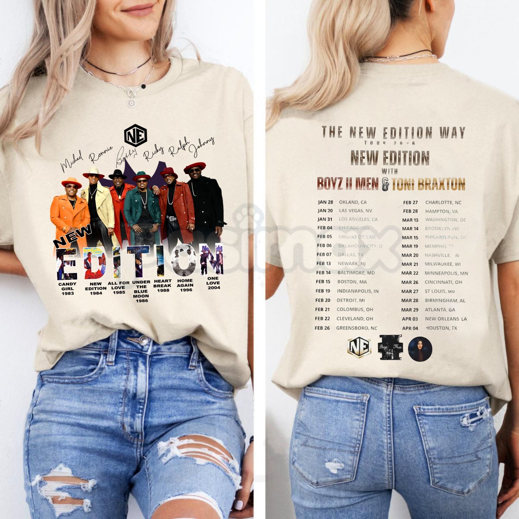 Pasimax The New Edition Way 2026 Tour T-Shirt - Official NE Concert Merch, Legacy R&B Group Graphic Tee, 2026 Reunion Tour Fa