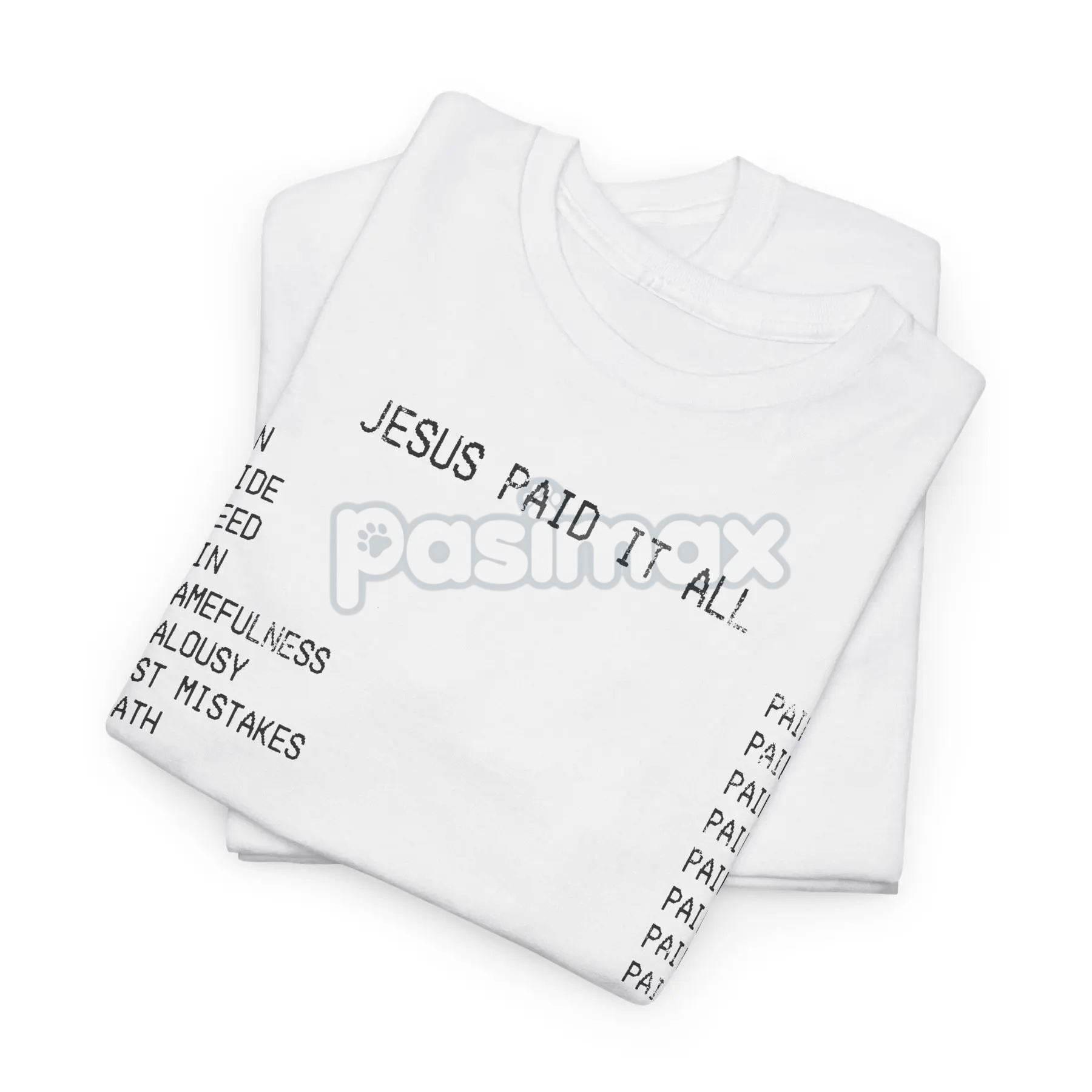Pasimax "Jesus Paid It All" Classic Christian Tee — lifestyle context