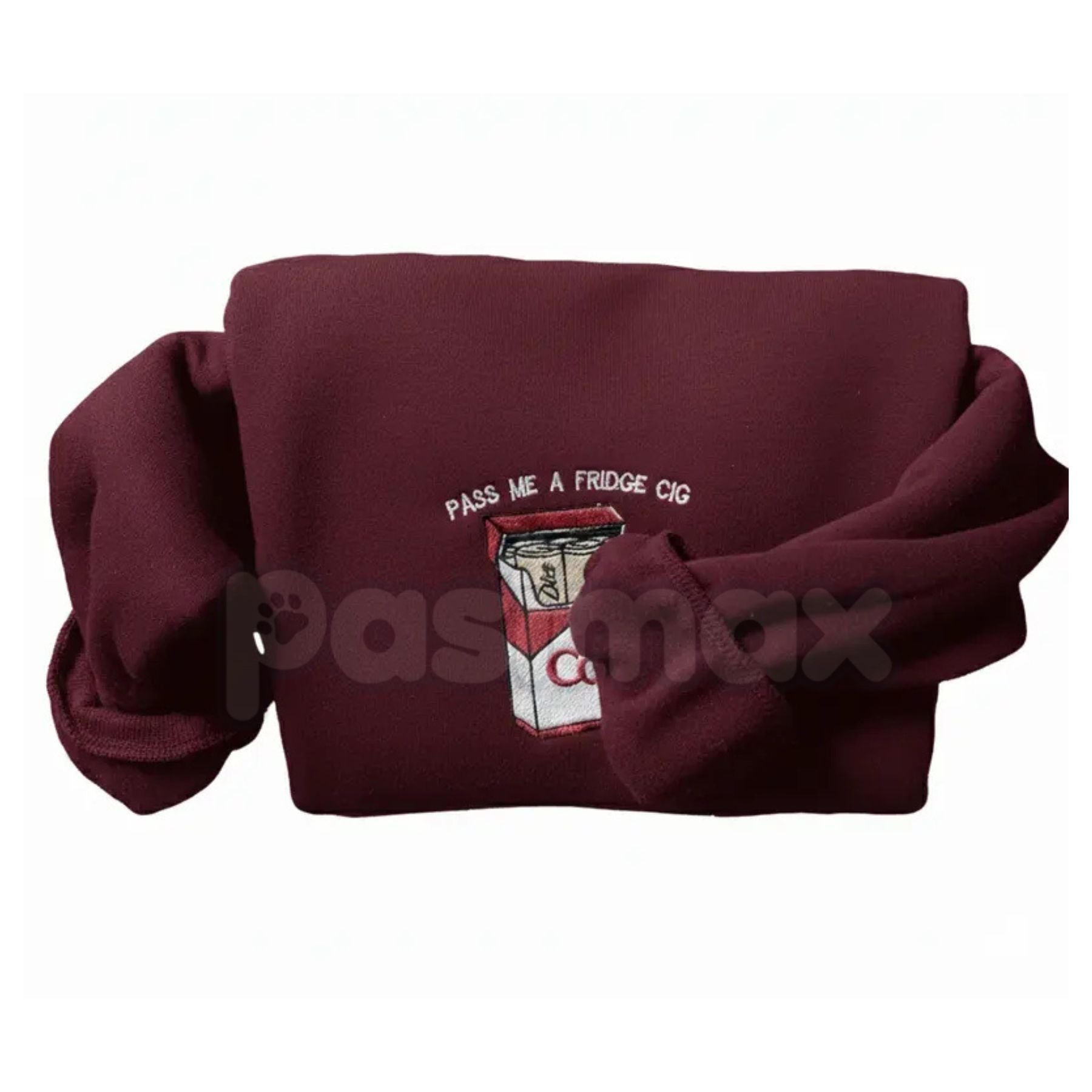 Pasimax Funny Embroidered "Pass Me A Fridge" Sweatshirt – Humorous Quote Crewneck — lifestyle context