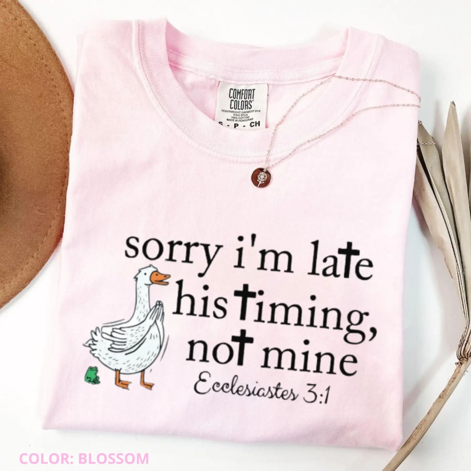 Pasimax 'Sorry I’m Late' Bible Verse Shirt — lifestyle context