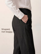 LINTICO Linen Tailored Wide Leg Full Length Pants LEIGHTON — bottoms-pants-linen blend category context