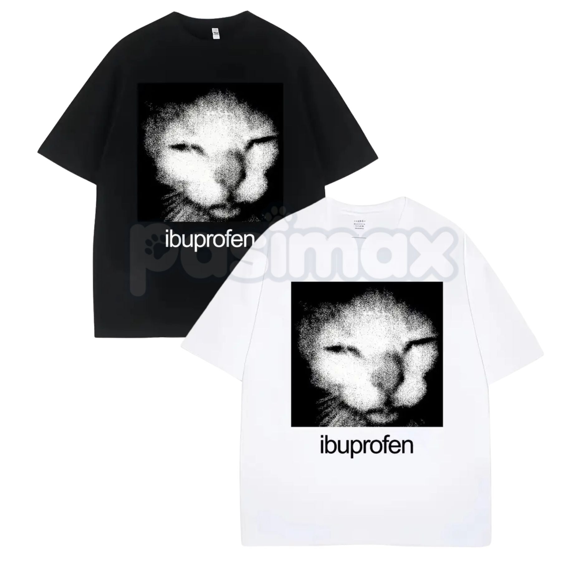 Ibuprofen Cat Meme Vintage T-Shirt – Funny Y2K Absurdist Graphic Tee, Remastered Heavy Cotton Oversized Streetwear Top, Soft Lived-In 2026 Retro Humor Shirt, Made in USA