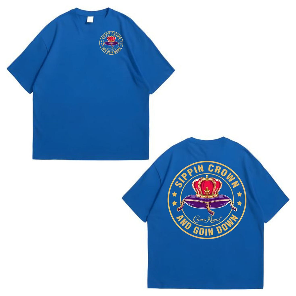 Pasimax Funny "Sippin' Crown & Goin' D" Sarcastic T-Shirt — lifestyle context