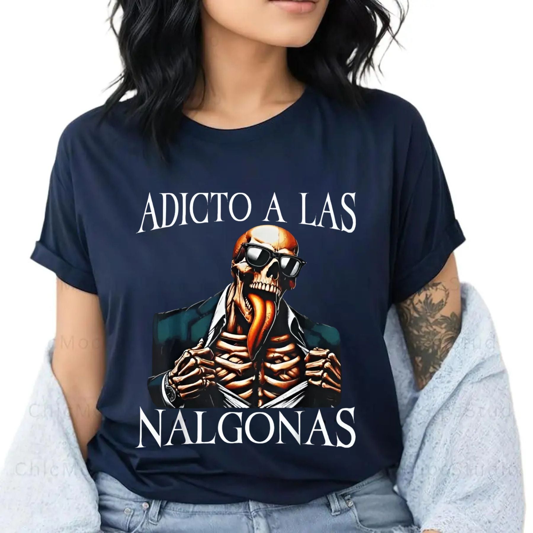 Pasimax Calacas Chidas "Addict of Los Nalgonas" T-Shirt — lifestyle context