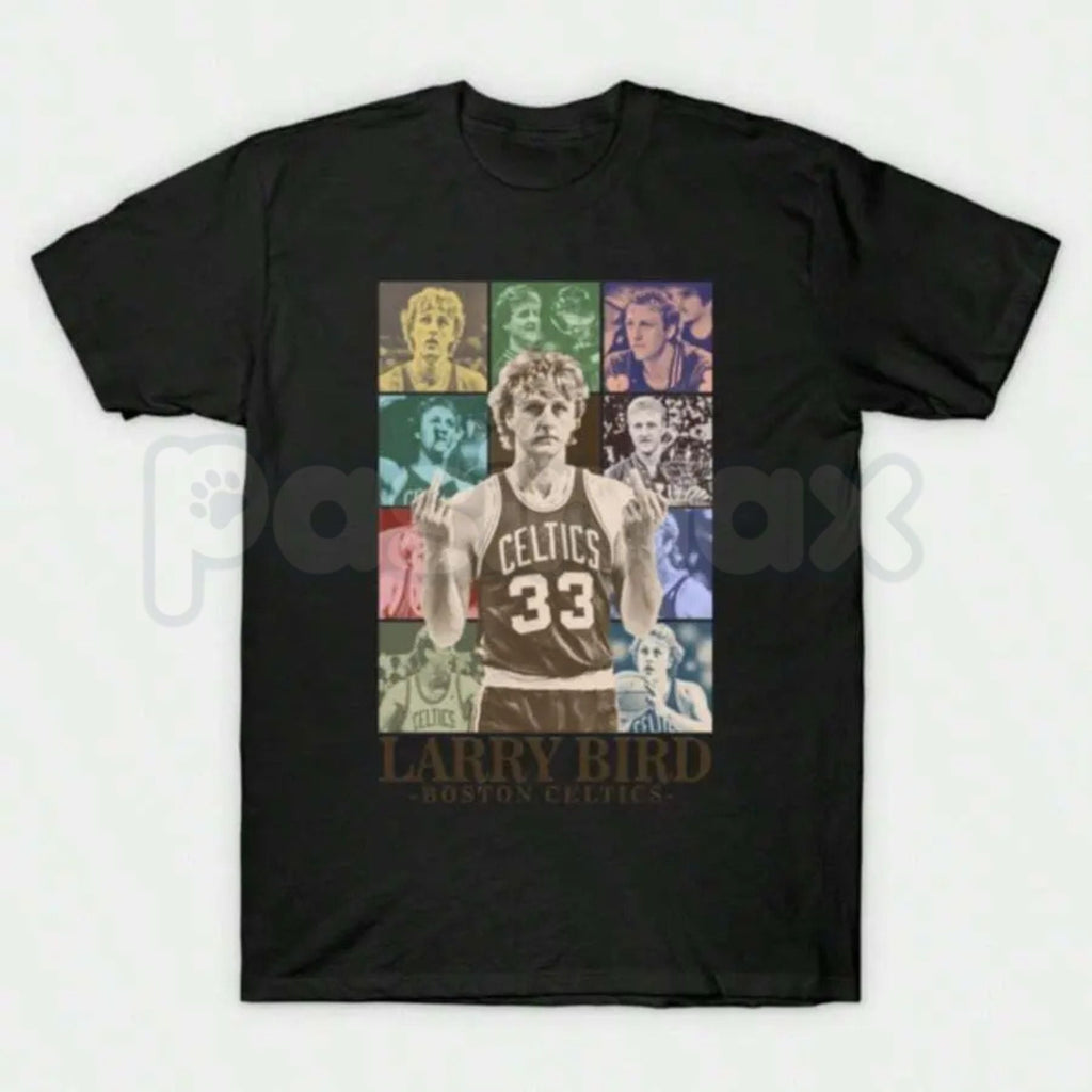 Larry Bird Retro 90s Graphic T-Shirt – Vintage Boston Basketball Men's Tee, Premium 100% Cotton Hardwood Legend Top, Soft Lived-In Heavyweight Sportswear Heritage Shirt, Made in USA