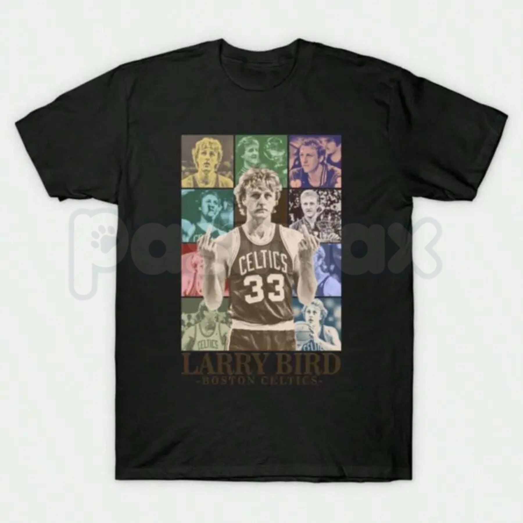 Larry Bird Retro 90s Graphic T-Shirt – Vintage Boston Basketball Men's Tee, Premium 100% Cotton Hardwood Legend Top, Soft Lived-In Heavyweight Sportswear Heritage Shirt, Made in USA