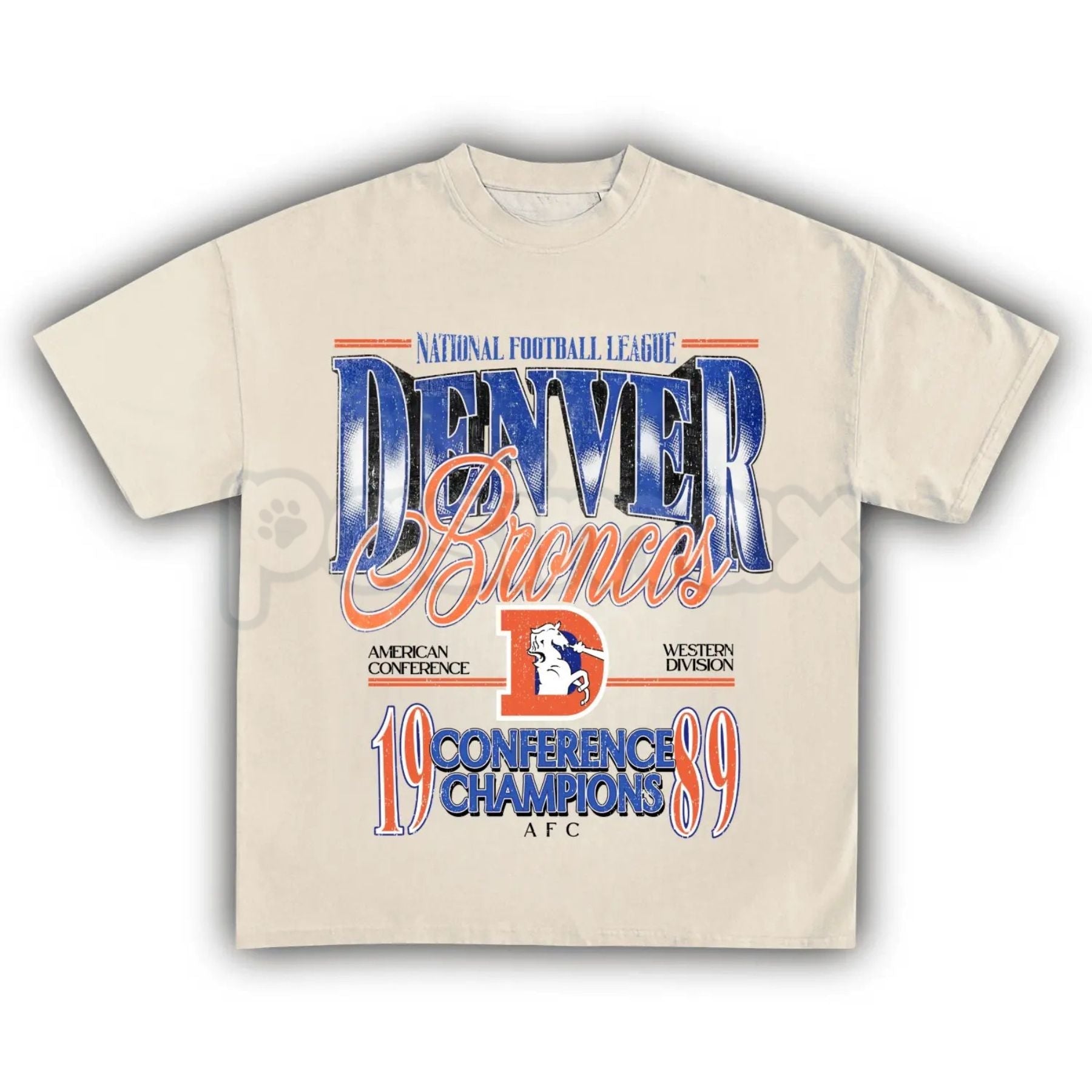 Pasimax Vintage Denver Football Graphic T-Shirt - Retro Denver Fan Crewneck Shirt, Mile High Football Inspired Tee, Classic C