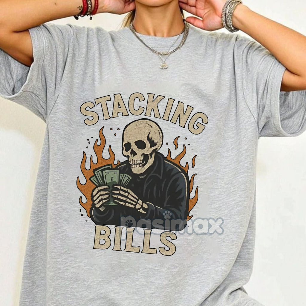 Pasimax "100% Stacking Bills" T-Shirt — lifestyle context