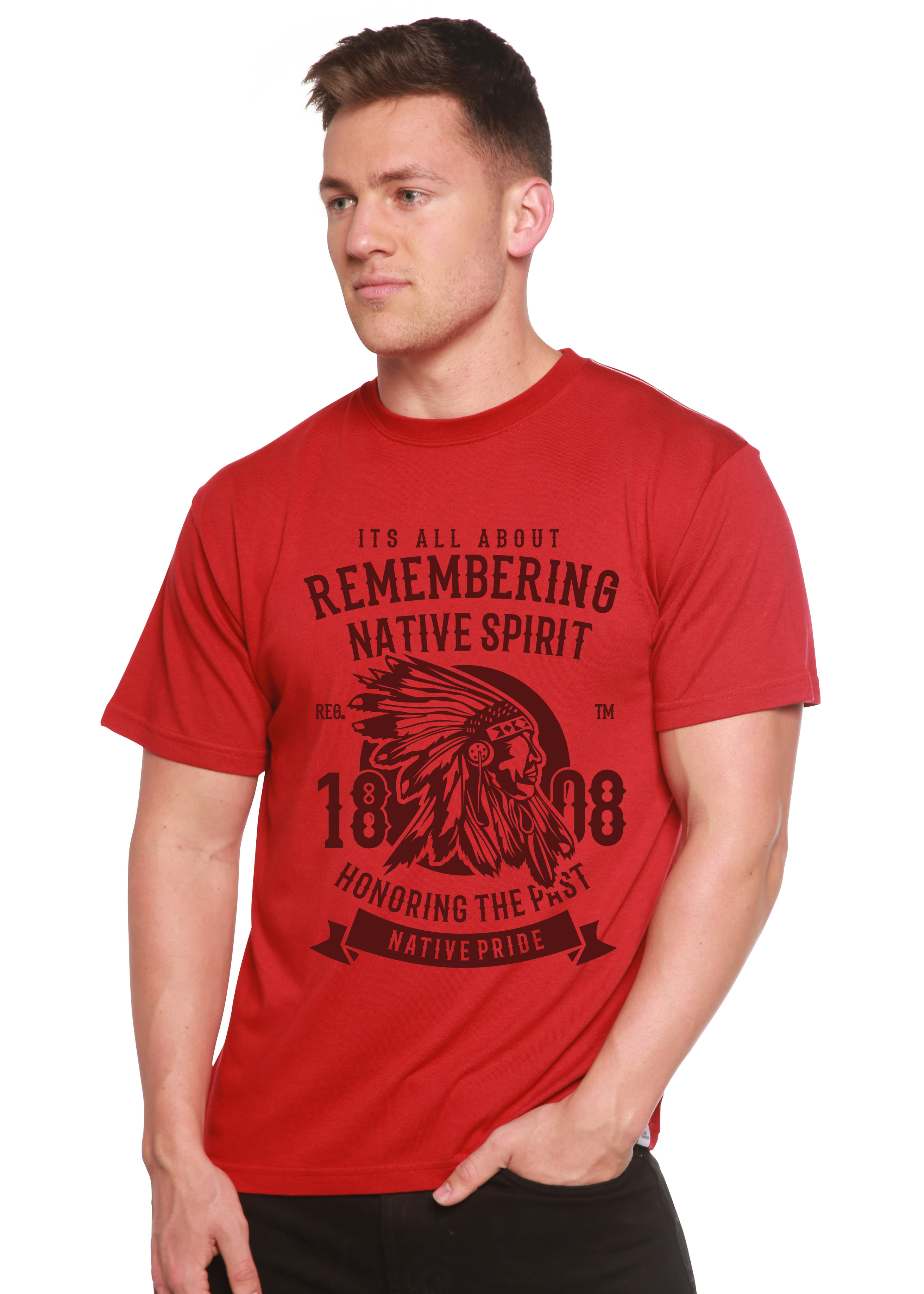Spun Bamboo Remembering Spun Bamboo® Men's Bamboo Viscose/Organic Cotton Short Sleeve Graphic T-Shirt — lifestyle context