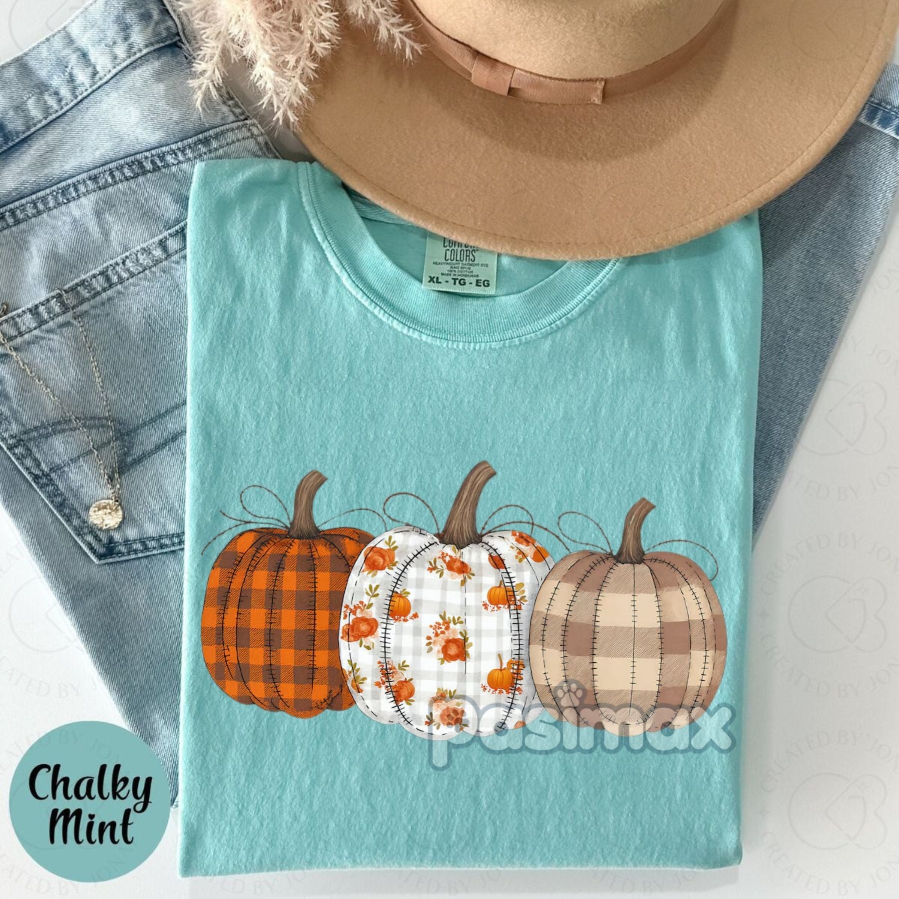 Pasimax Retro Fall Pumpkin Comfort Colors T-shirt — lifestyle context