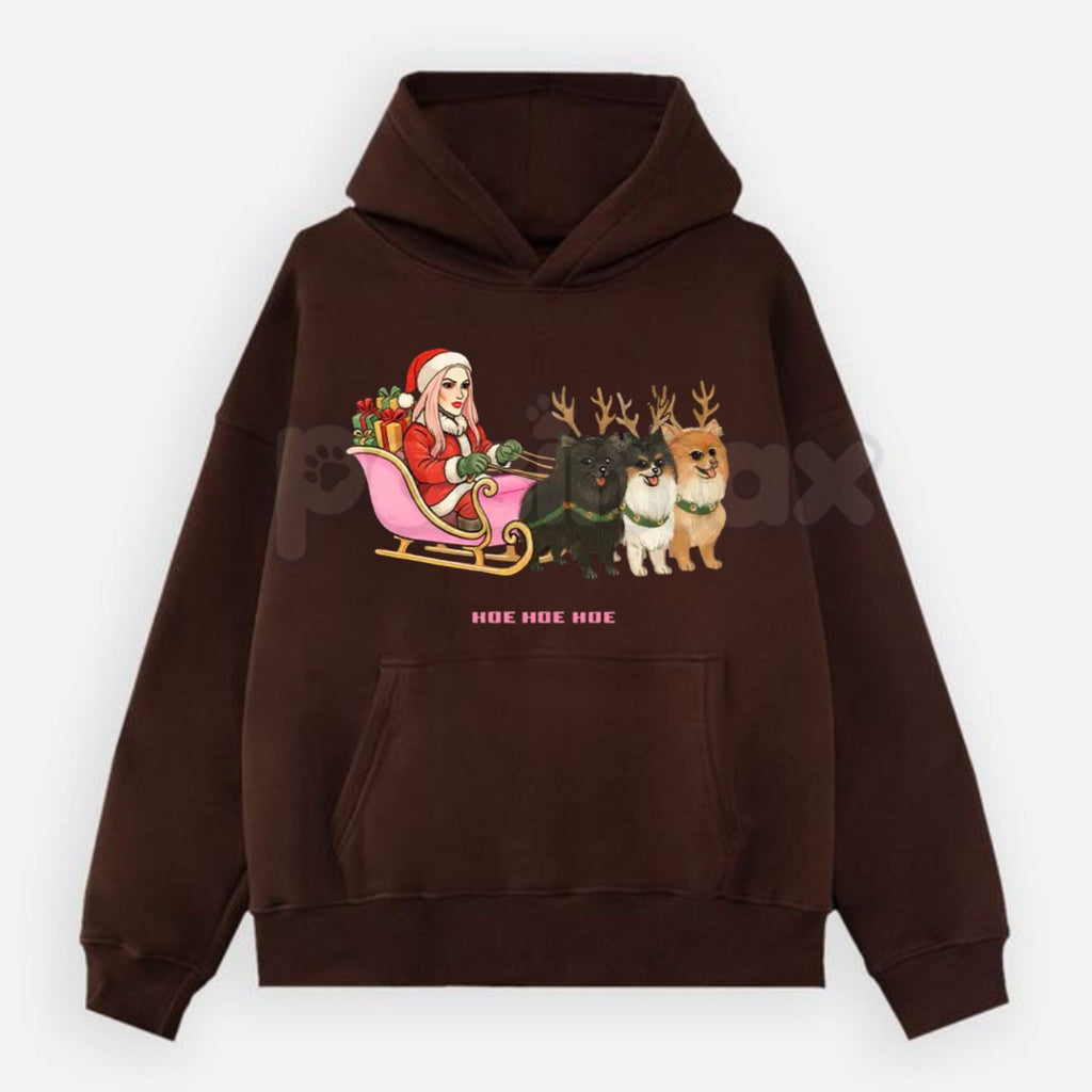 Pasimax "Hoe Hoe Hoe" Holiday Hoodie – Funny Risqué Christmas Slogan Pullover, Adult Festive Humor Apparel, Unisex — lifestyl