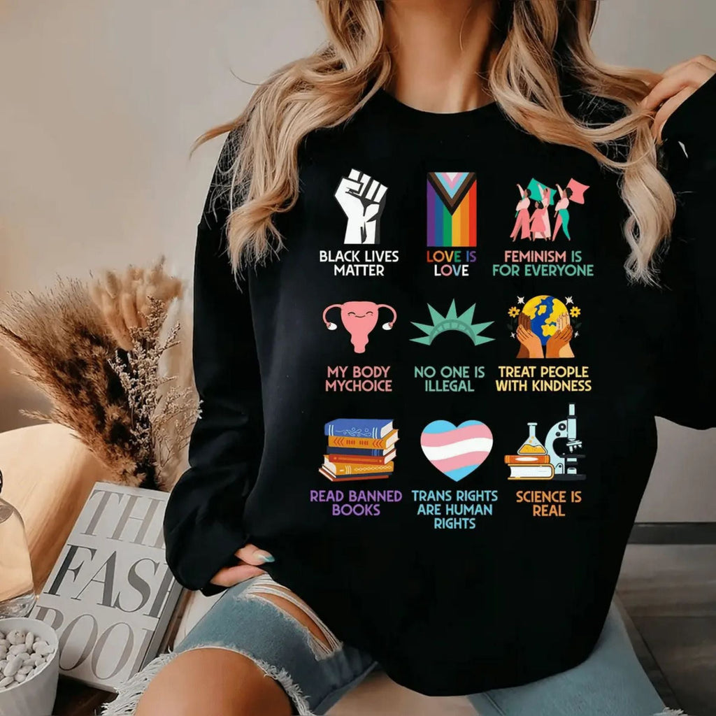 Pasimax Idaho Teacher "Everyone is Welcome Here" Sweatshirt — lifestyle context