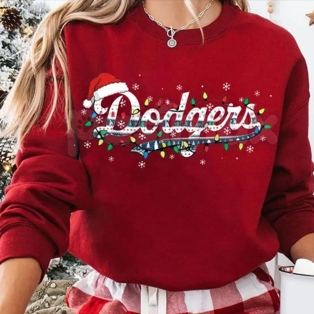 Pasimax Dodgers Baseball Champions Christmas Sweatshirt | LA Dodgers Holiday Fan Gear | Festive World Series Crewneck Jumper 