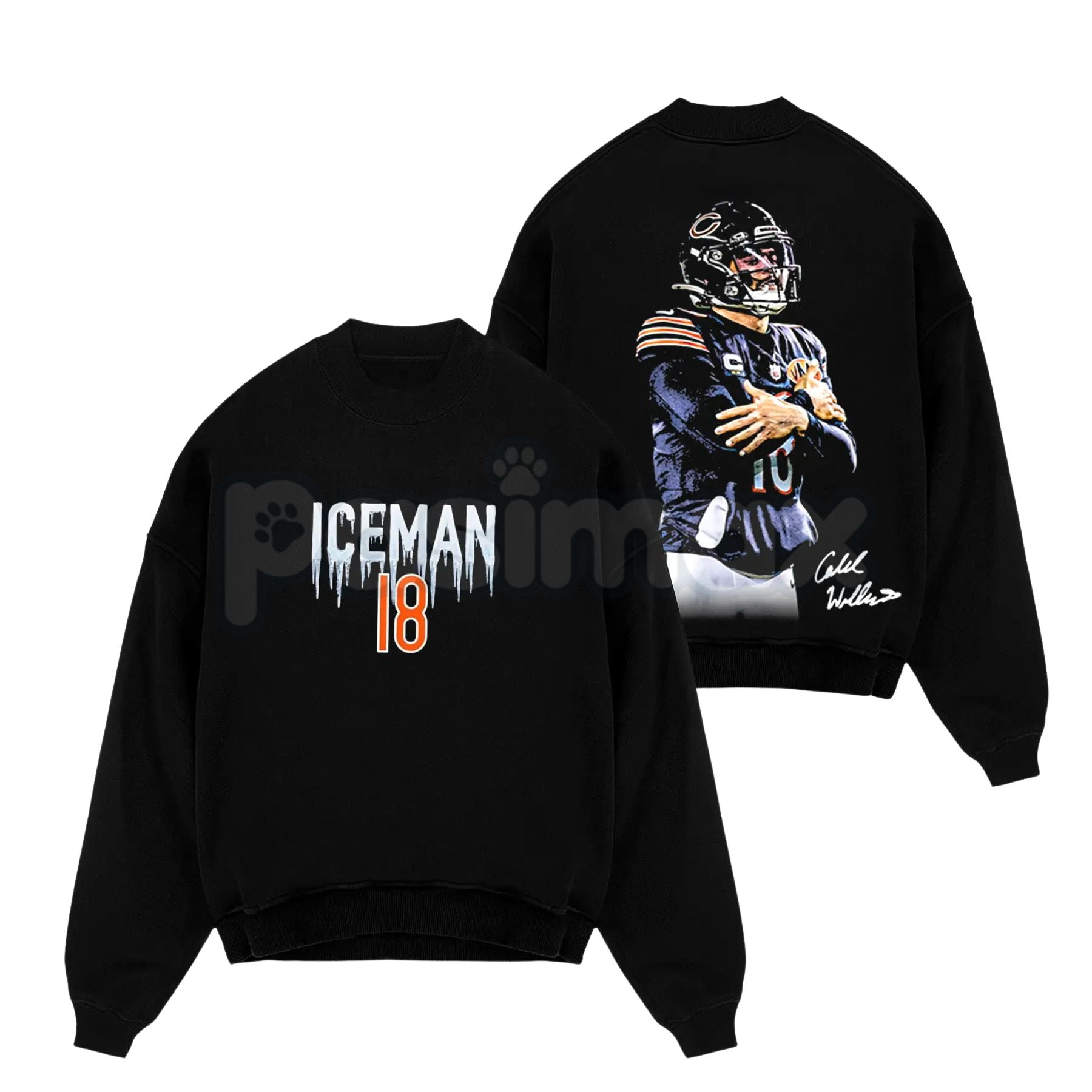 Pasimax Caleb Williams 18 – Iceman 'Cold' Celly For Da Bears Cotton Hoodie, Sweatshirt & T-Shirt — lifestyle context