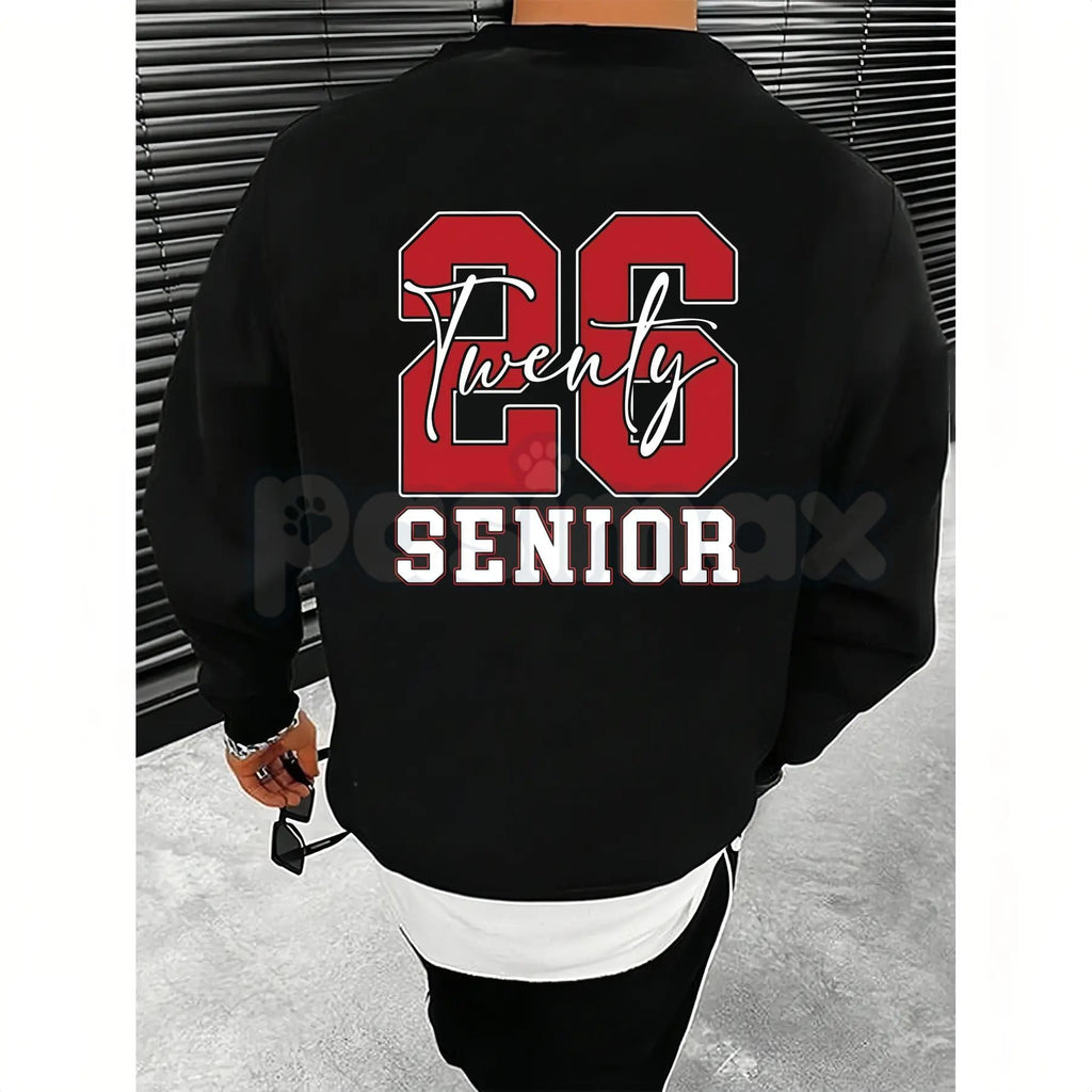 Pasimax Twenty 26 Senior Hoodie – Class of 2026 Graduation Sweatshirt & T-Shirt, Senior Year Game Day Fit — side view