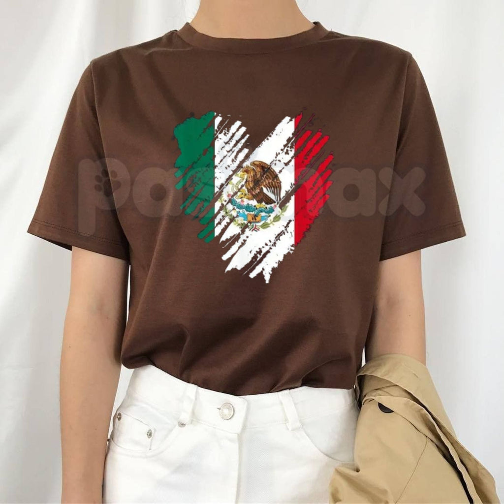 Mexico City Mexican Flag Heart T-Shirt – CDMX Heart Graphic Tee, Cute Mexico Pride Heritage Gift Unisex Shirt