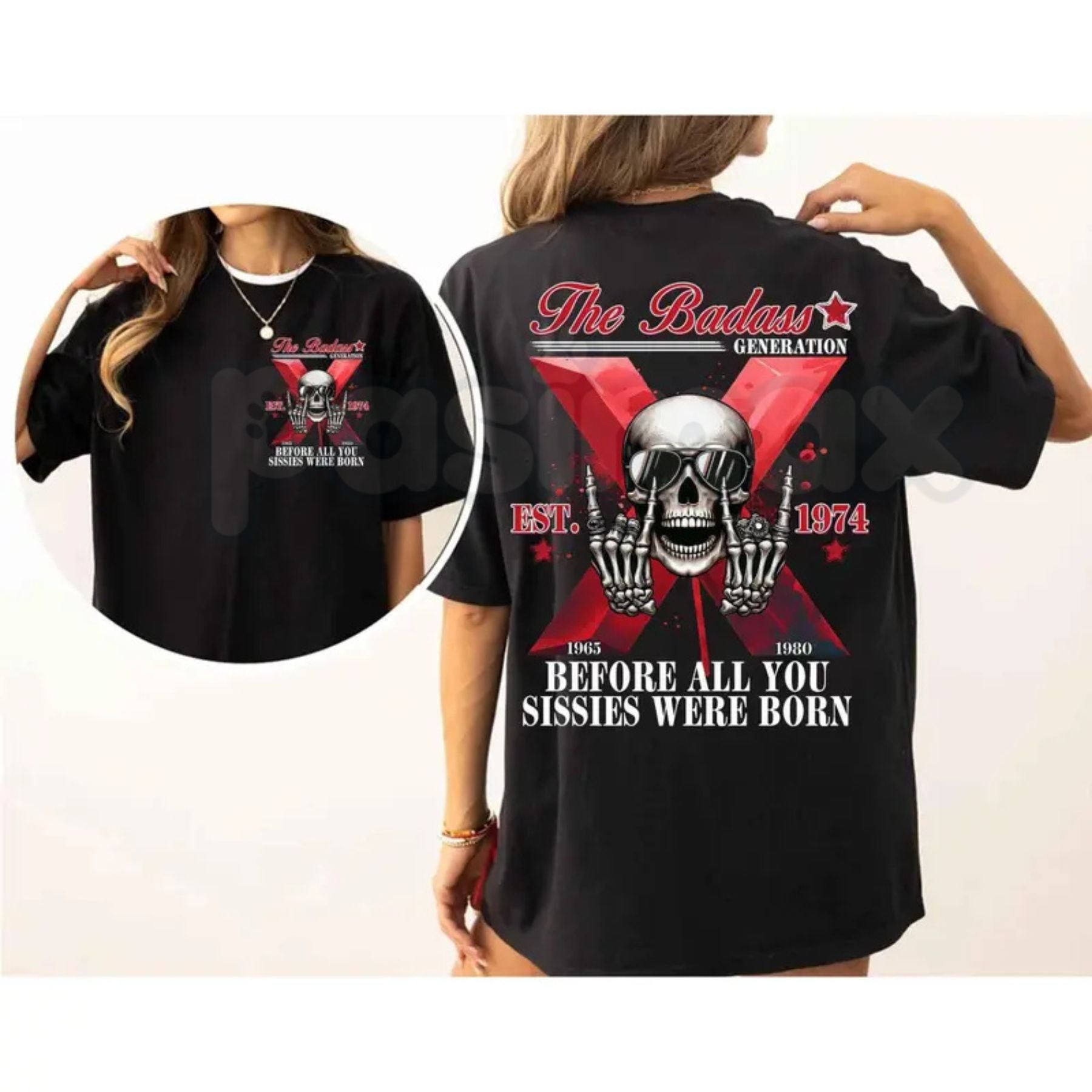 Custom Year Gen X "The Badass Generation" T-Shirt – Funny Retro Sarcastic Rebellion Graphic Tee