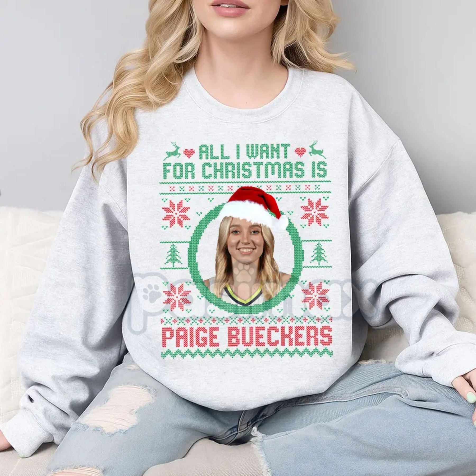 Pasimax "All I Want For Christmas Is Paige Bueckers" Sweatshirt | UConn Huskies Basketball Fan Gift | Women's College B-Ball 