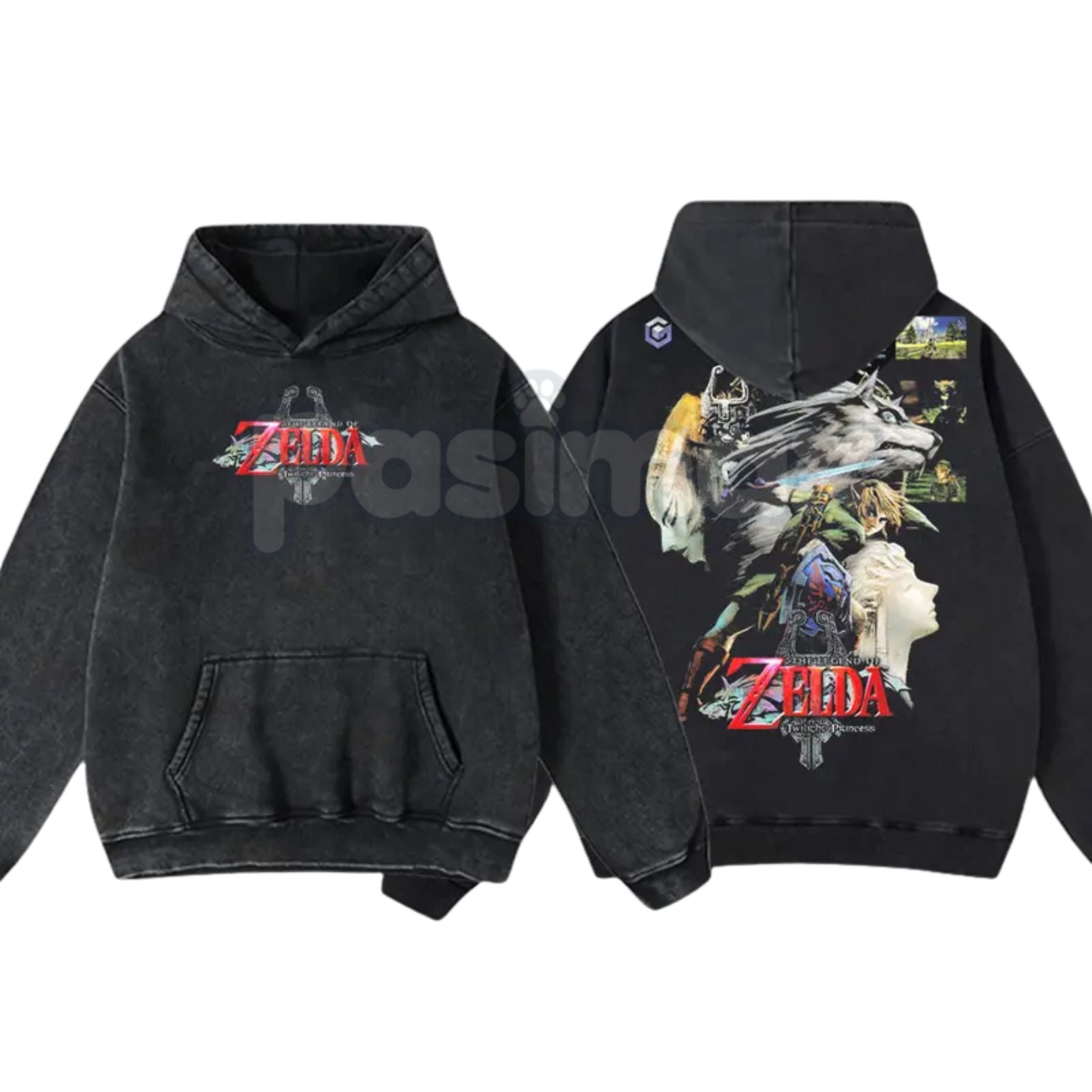 OceanDust4U Zelda: Twilight Princess v2 Hoodie – Premium Cotton, Oversized Fit, Pre-Washed Vintage Style