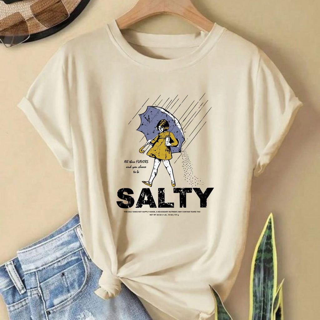 Pasimax Women's Retro Salty Girl Shirt - Casual Summer Gift Tee, Vintage Beach Apparel — lifestyle context