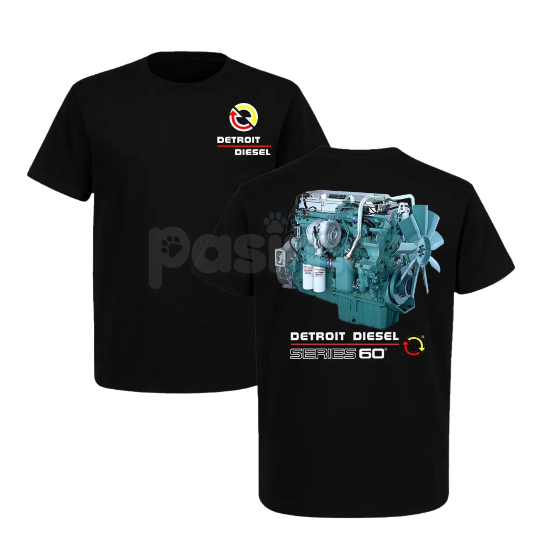Pasimax Detroit Diesel Series 60 Engine T-Shirt - Vintage Truck Mechanic Graphic Tee, Rig Life Apparel, Unisex Diesel Power S