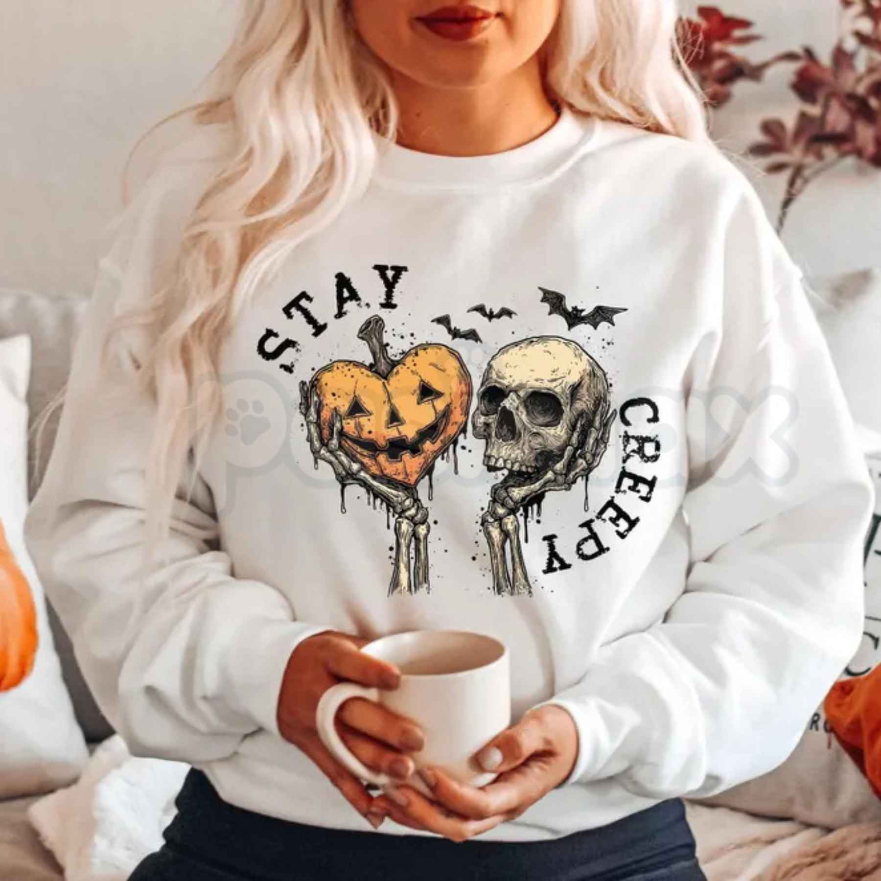 Stay Creepy Sweatshirt | Retro Spooky Halloween Crewneck