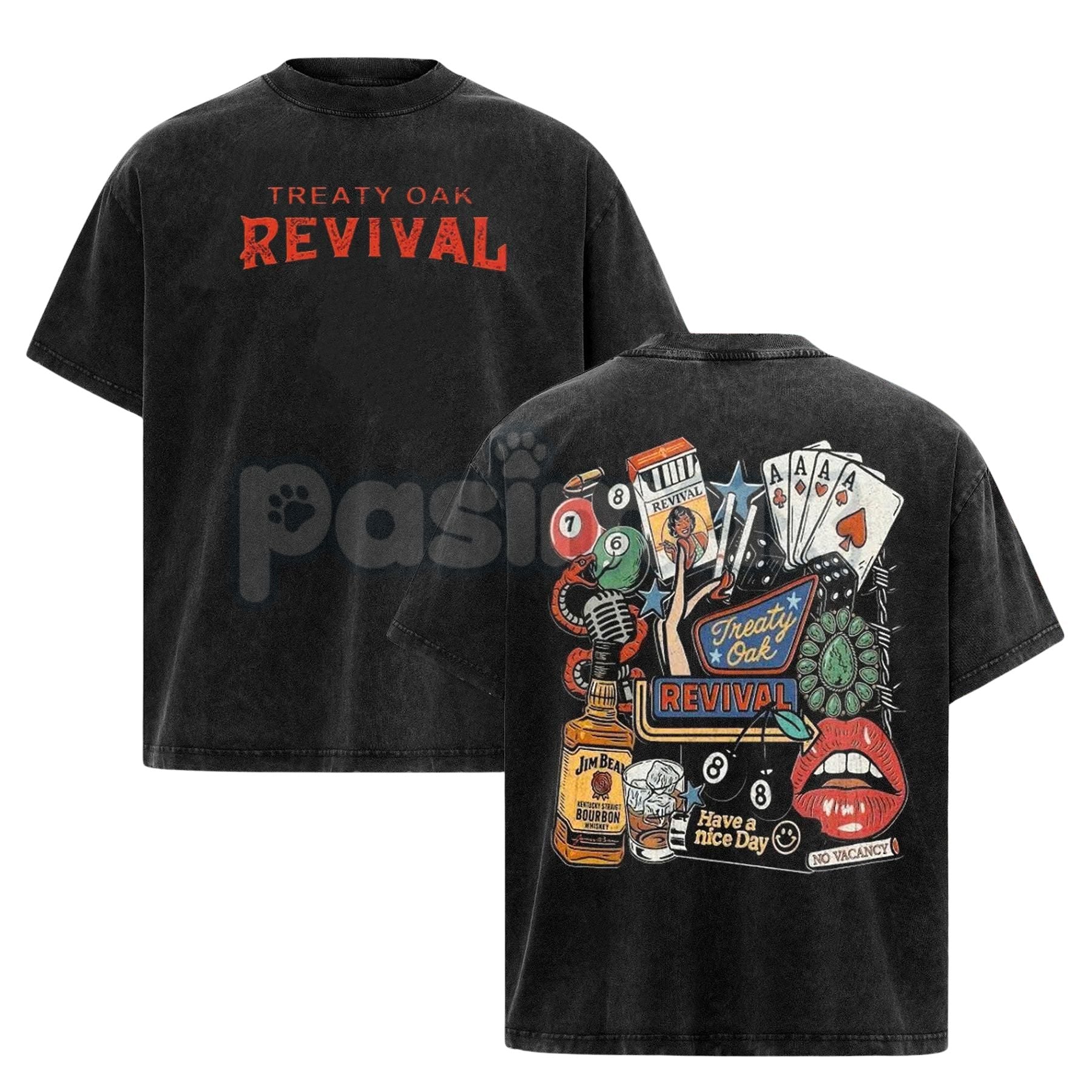 Pasimax Retro Treaty Oak Revival T-Shirt – Vintage Rock Band Graphic Tee, Rock Music Lover Shirt — lifestyle context