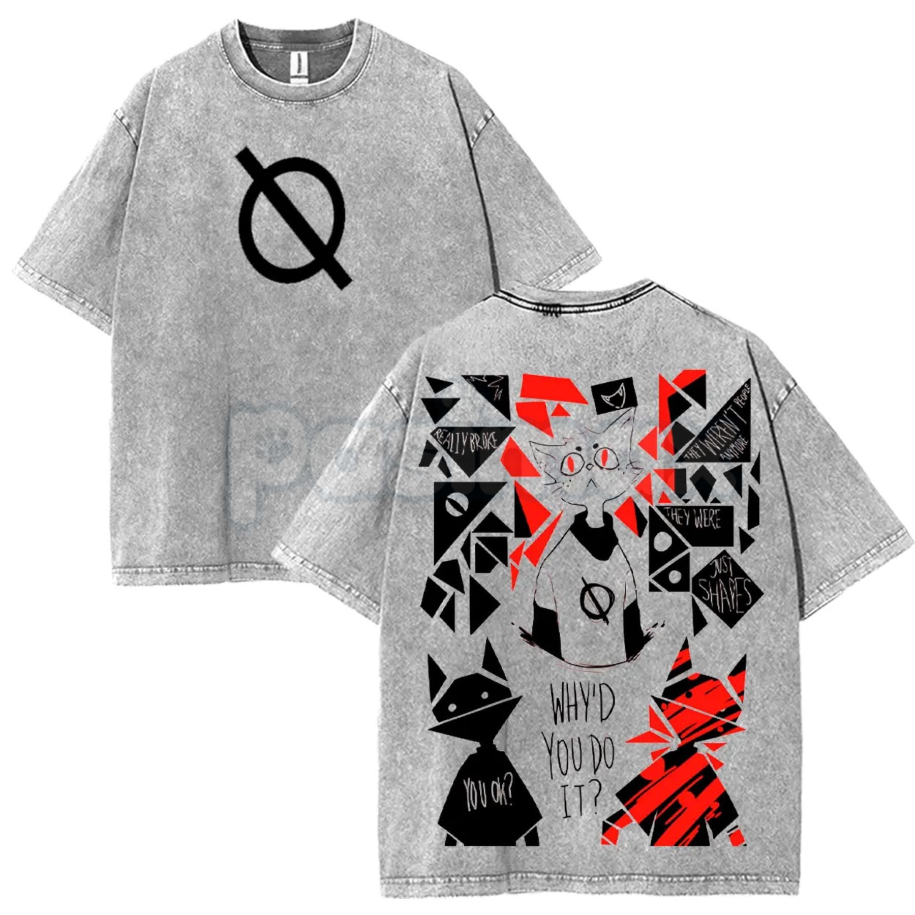 Pasimax Night in The Woods Mae Borowski T-Shirt – Double Printed Acid Washed Anime Graphic Tee — lifestyle context