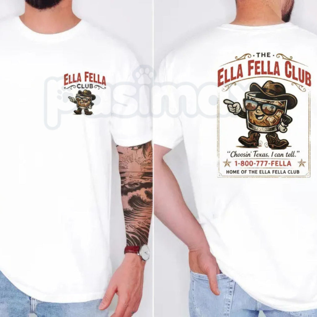Ella Fella Club Cowboy Whiskey T-Shirt – Retro Western Country Concert Graphic Tee