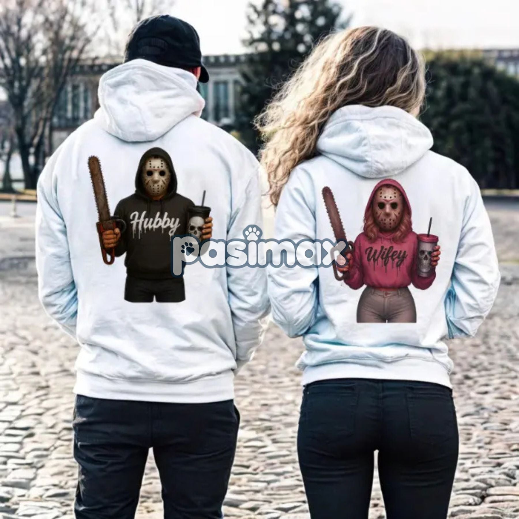 Pasimax Wifey & Hubby Jason Hoodie — lifestyle context