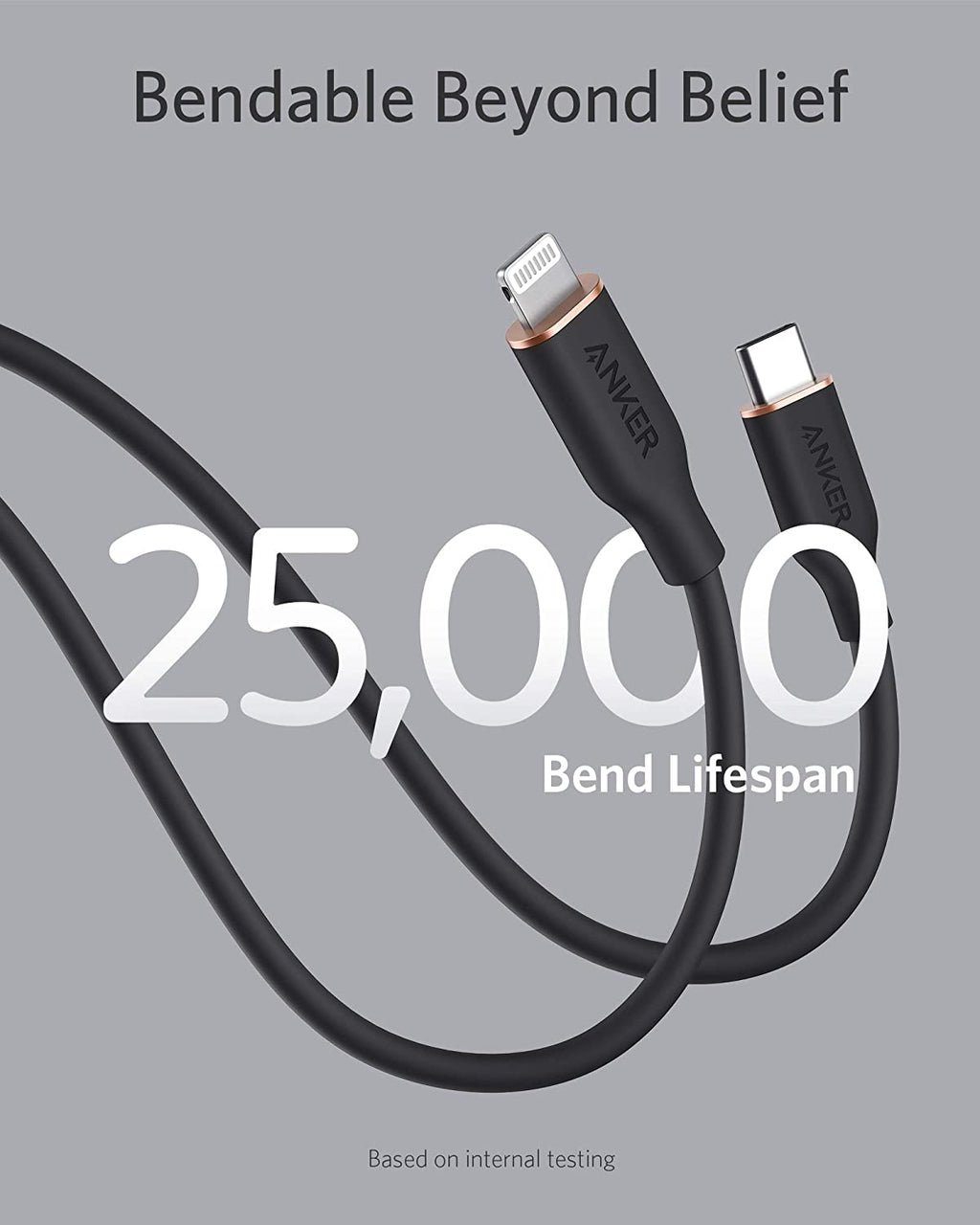Anker <b>641</b> USB-C to Lightning Cable (Flow, 3 ft Silicone), view 4