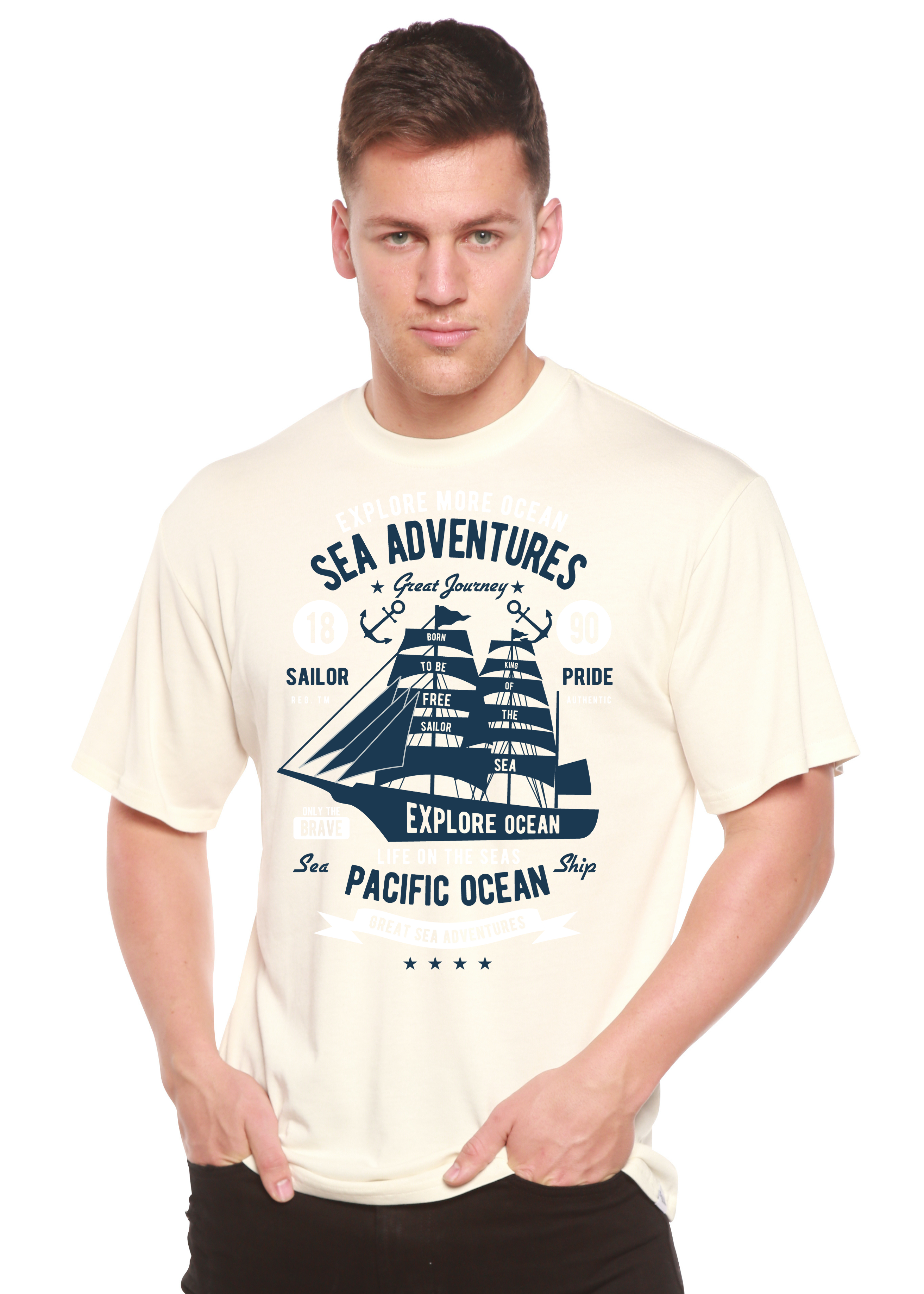 Spun Bamboo Sea Adventures Spun Bamboo® Men's Bamboo Viscose/Organic Cotton Short Sleeve Graphic T-Shirt — lifestyle context