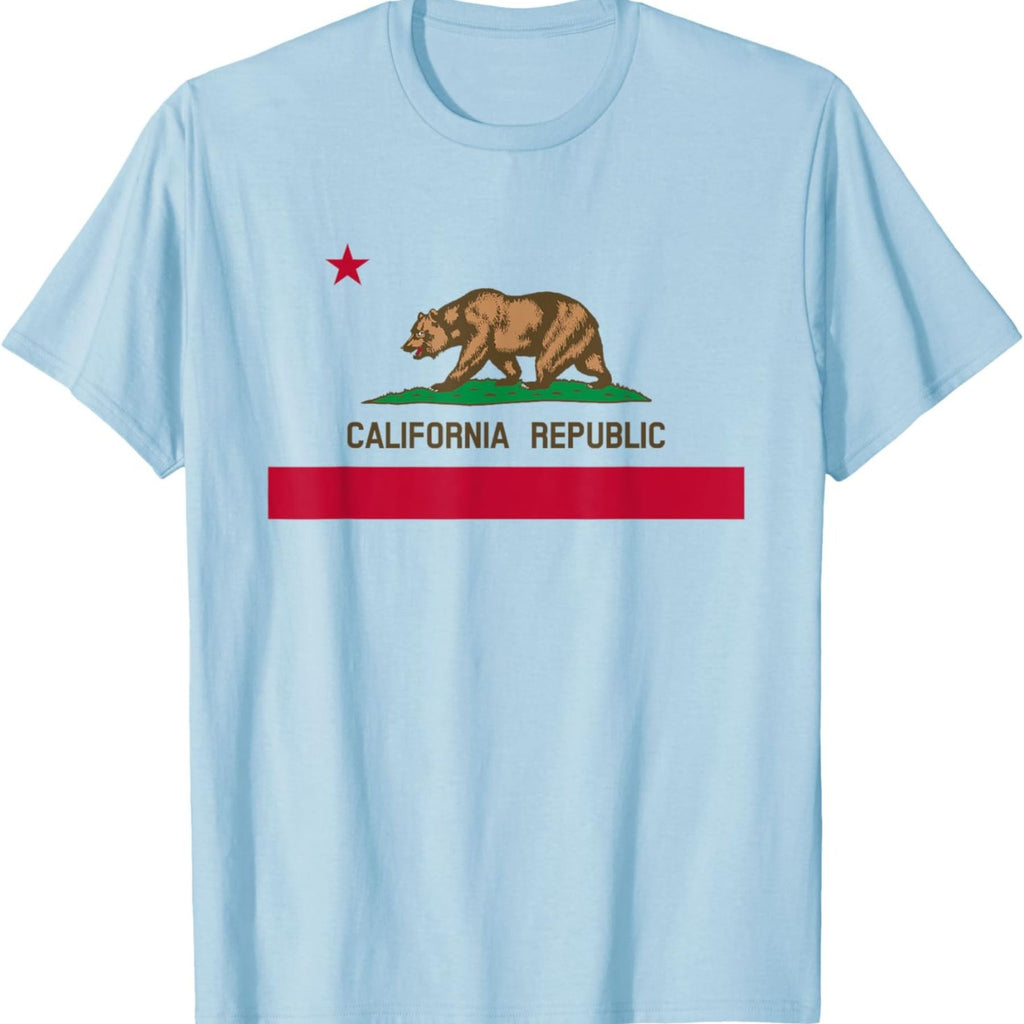 Pasimax California Republic Flag T-Shirt — lifestyle context