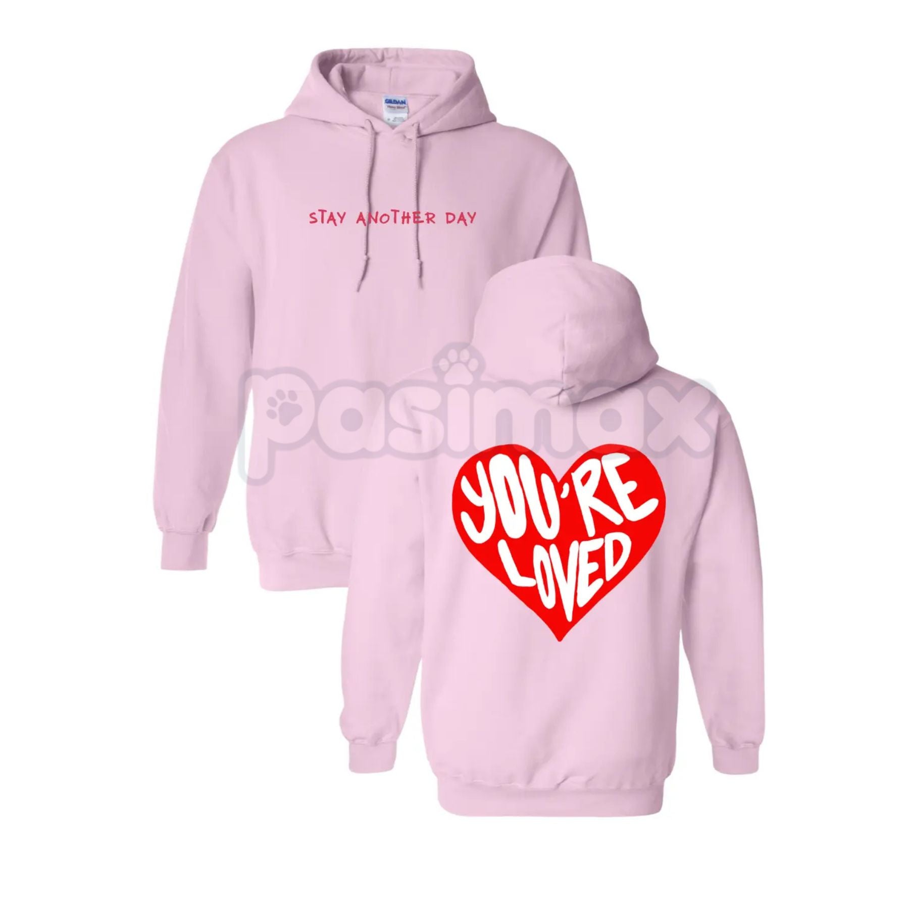 Pasimax S.A.D. Stay Another Day Valentine’s Day Exclusive Hoodie – Mental Health Awareness Pullover, Self-Love Aesthetic Stre