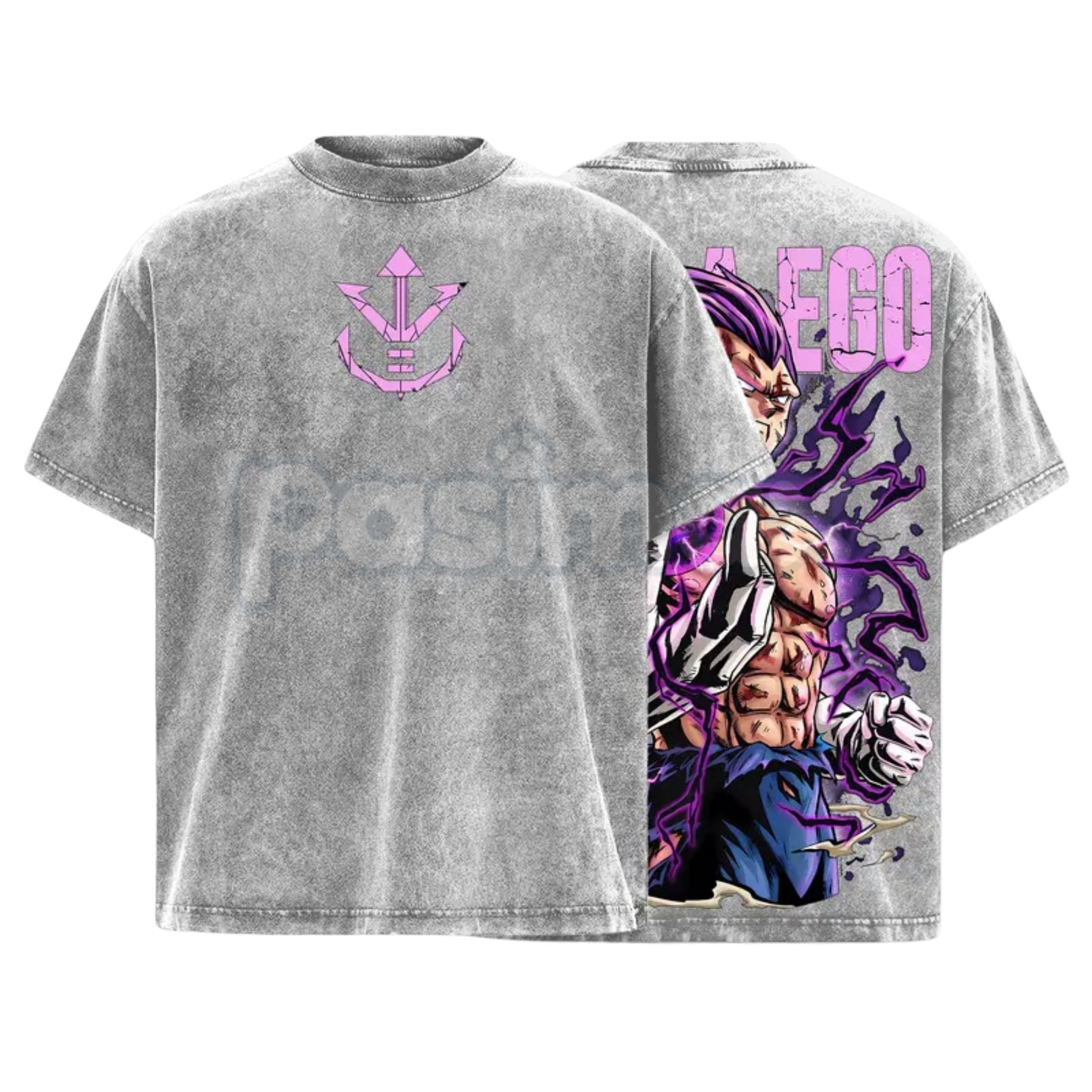 Pasimax Ultra Ego Saiyan Warrior Tee – Purple Destruction Power Anime Vintage Washed Oversized Streetwear — lifestyle context