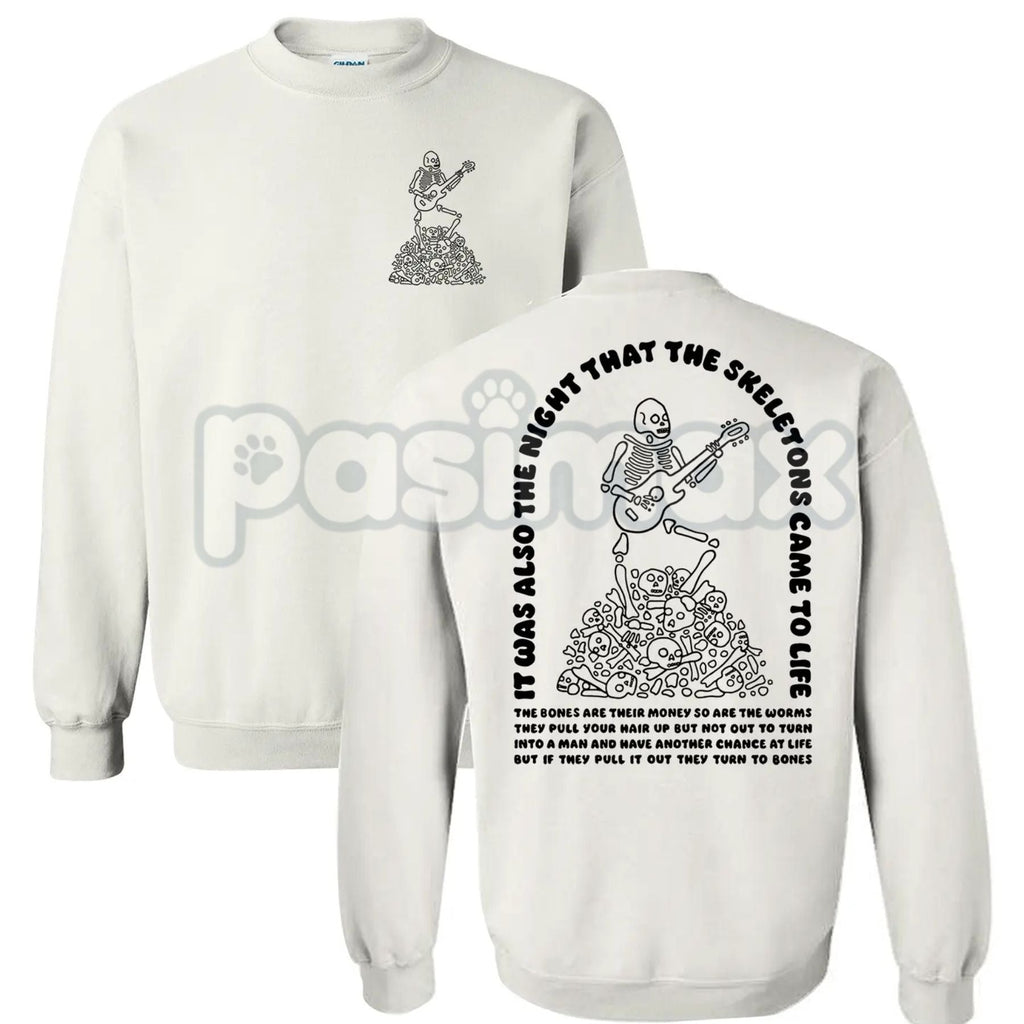 Pasimax The Night That The Skeletons Came To Life Unisex Sweatshirt | Absurdist Spooky Cute Jumper | Niche Meme Apparel Gift 