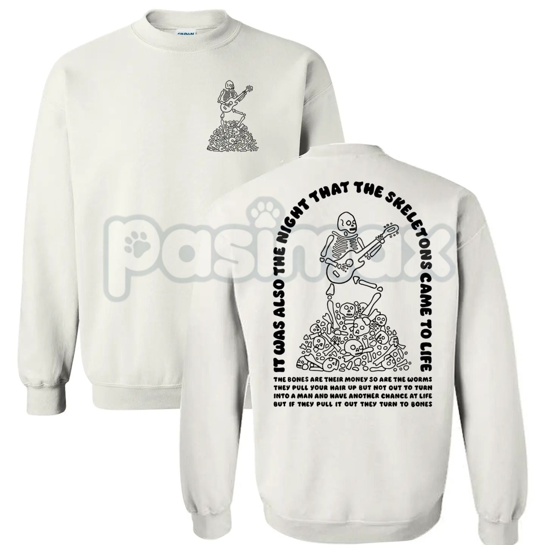Pasimax The Night That The Skeletons Came To Life Unisex Sweatshirt | Absurdist Spooky Cute Jumper | Niche Meme Apparel Gift 