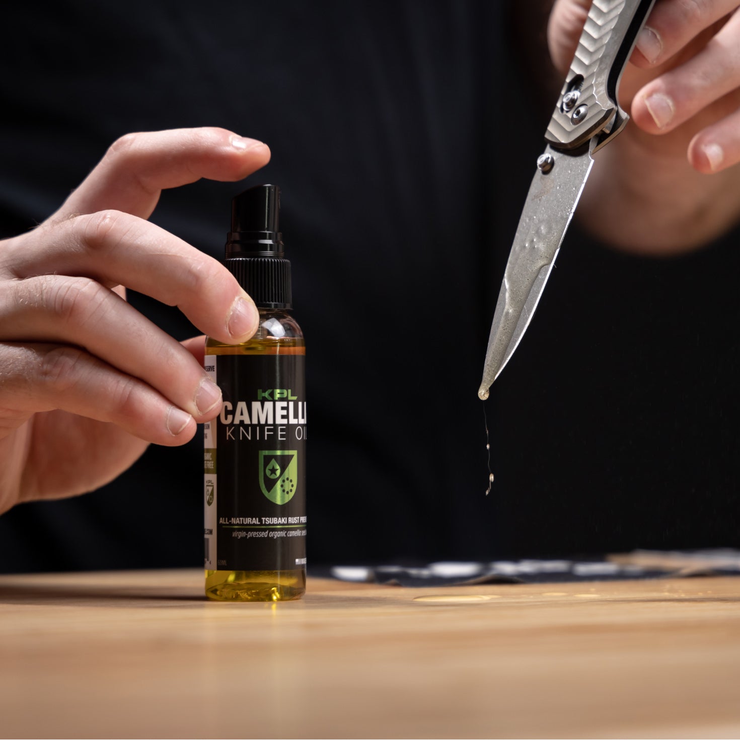 Organic Camellia Kitchen Knife Oil - Carbon Steel and Cast Iron – Knife Pivot Lube, view 2